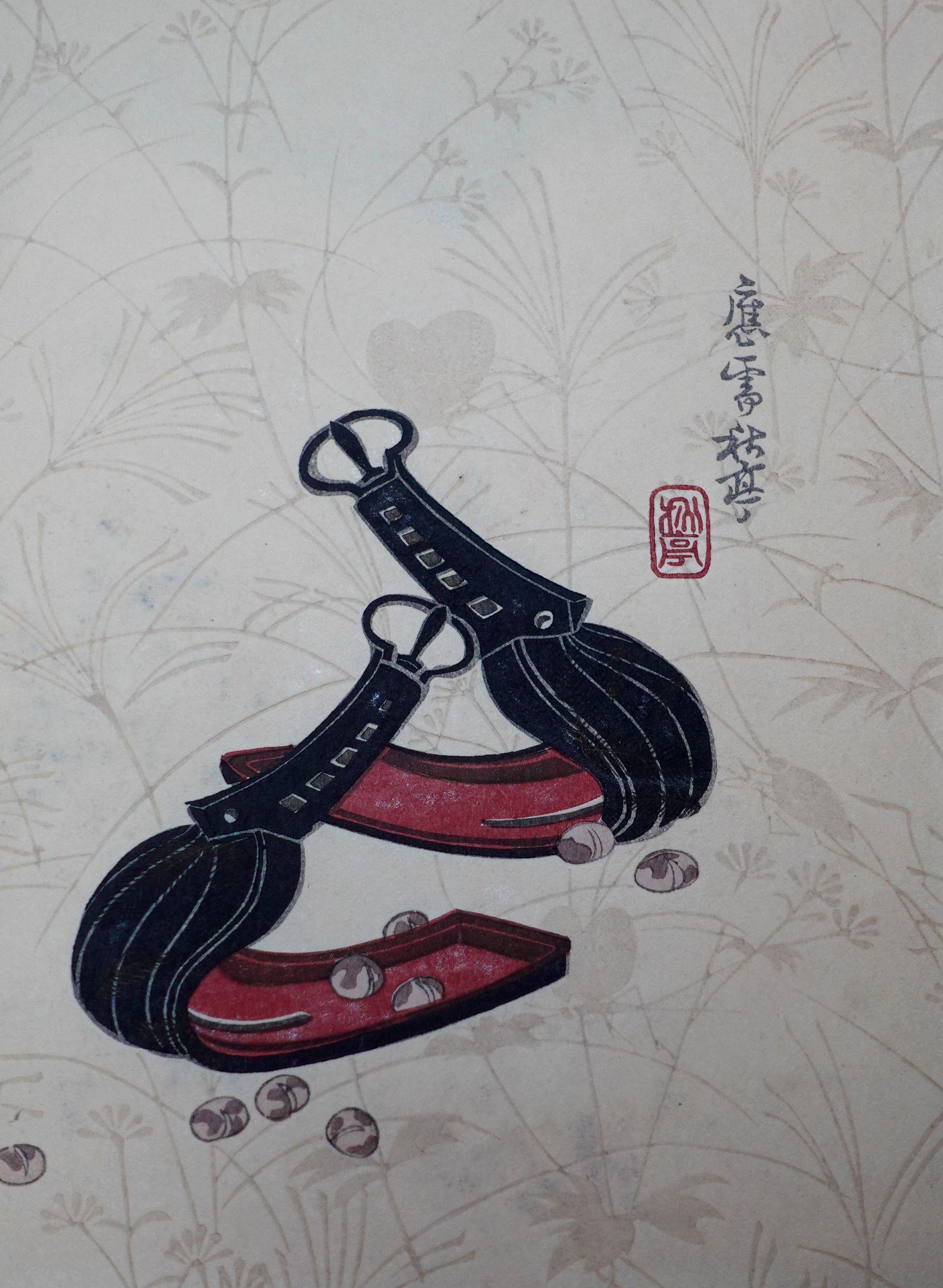 Japanischer Farbholzschnitt von  Shûtei Tanaka (秋亭) (19. Jahrhundert) im Angebot