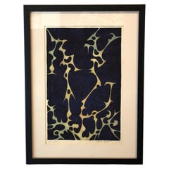 Impression japonaise sur bois de Toshi Yoshida, intitulée : n° 10 et datée de 1952