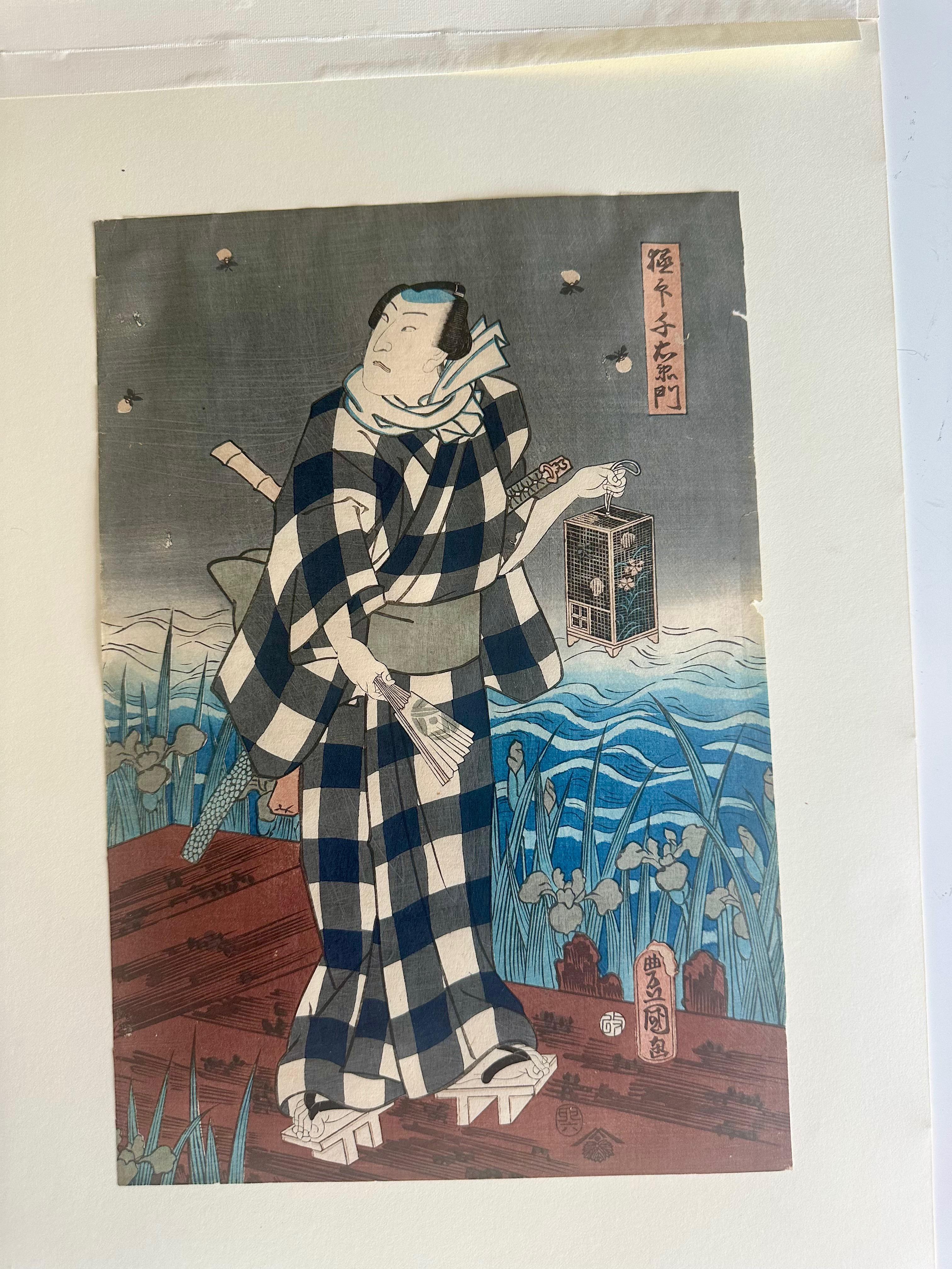 Japanischer Farbholzschnitt von Utagawa Kunisada (1786 - 1865)  Edo-Periode im Angebot 1