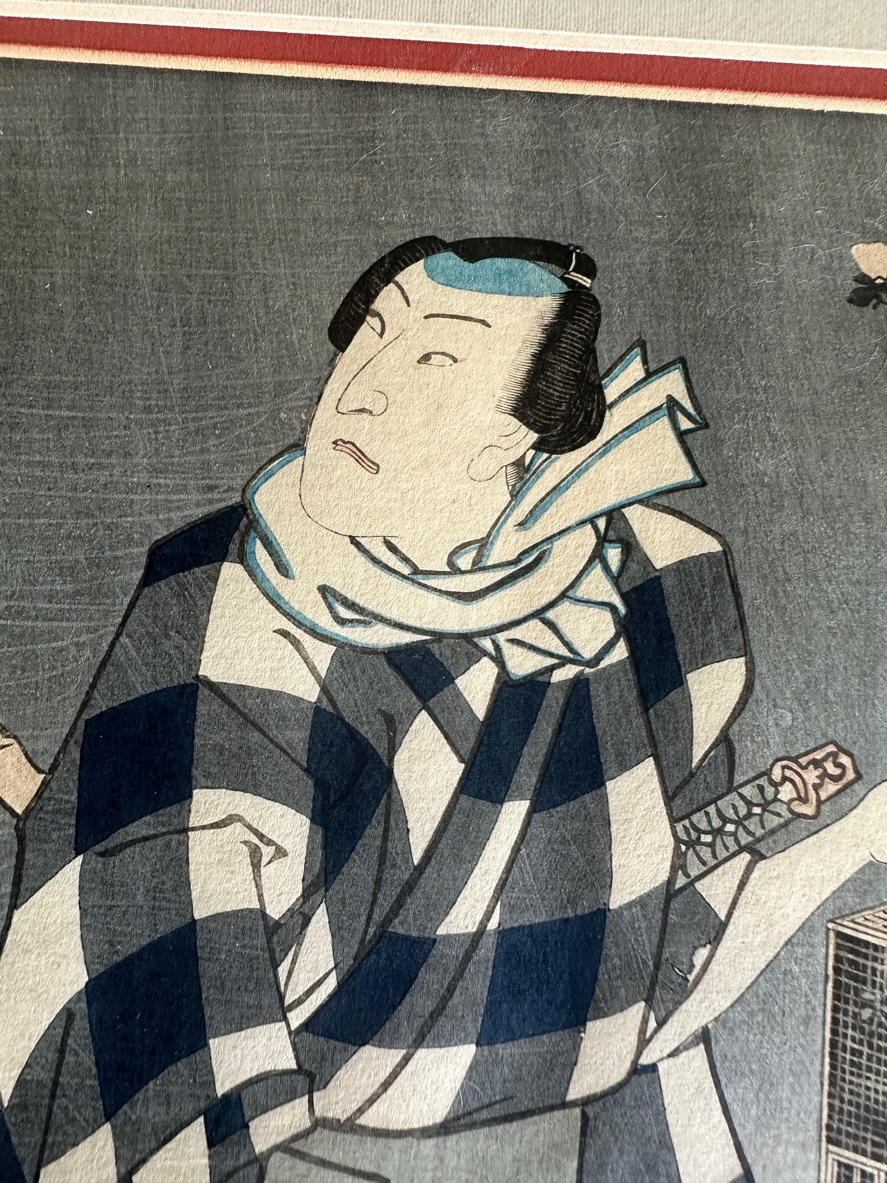 Japanischer Farbholzschnitt von Utagawa Kunisada (1786 - 1865)  Edo-Periode im Angebot 3