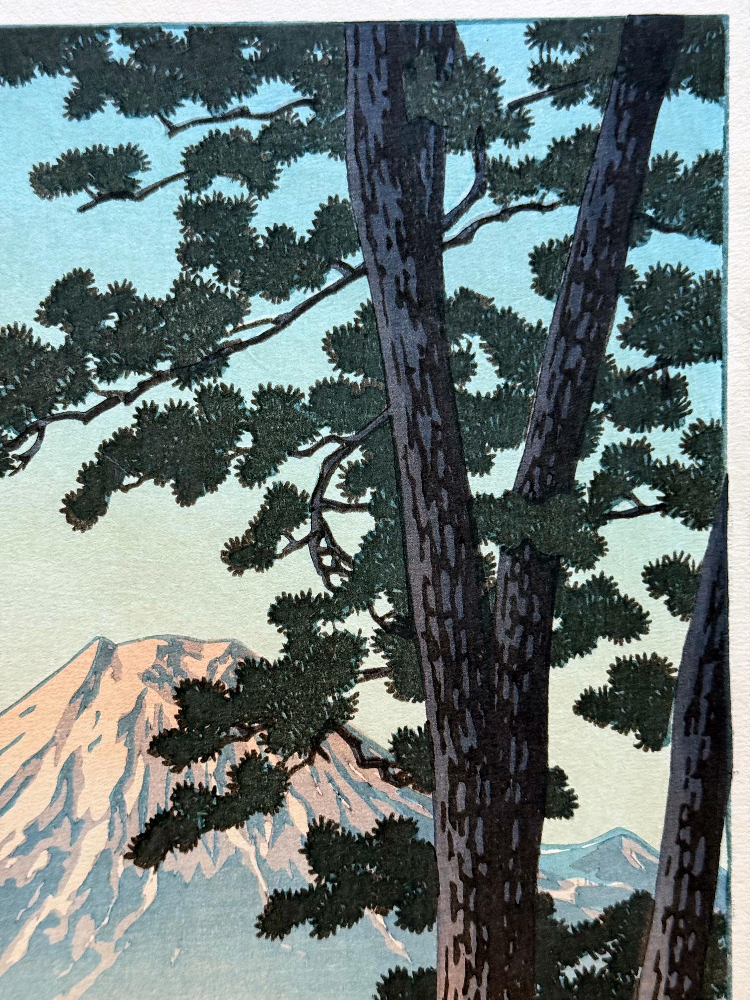 Mid-20th Century Japanese Woodblock Print Evening at Tago Bay by Kawase Hasui For Sale