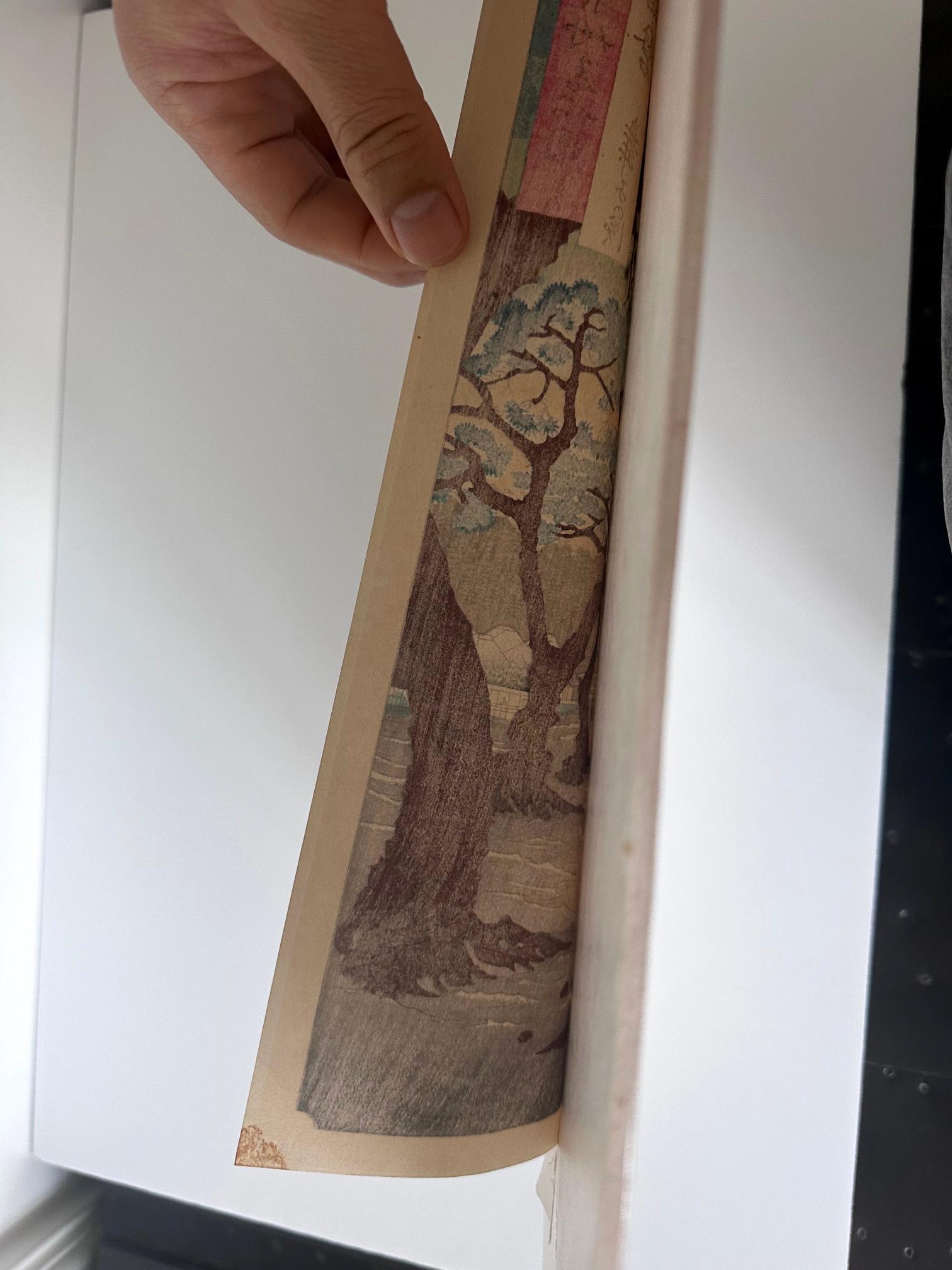 Impression sur bois japonaise « Famous Views of the Sixty-Odd Provinces » par Hiroshige en vente 3