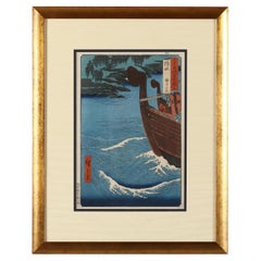 Antique Japanese Woodblock Print Famous Views of the Sixty-Odd Provinces by Hiroshige