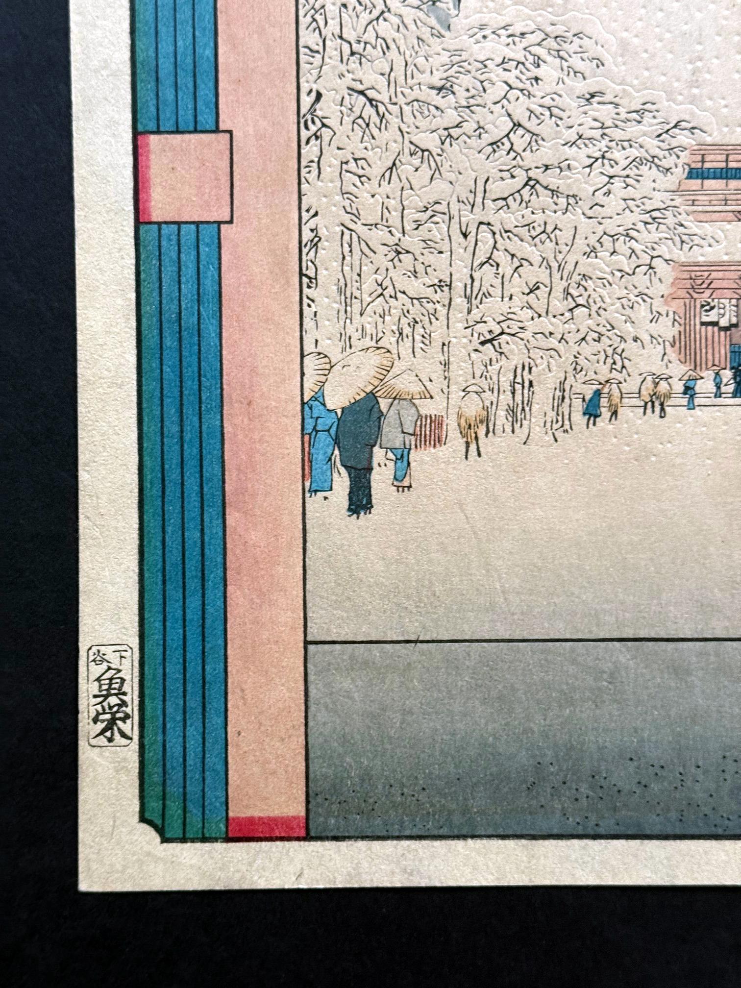 Japanischer Farbholzschnitt Kinryuzan-Tempel in Asakusa von Utagawa Hiroshige im Angebot 2