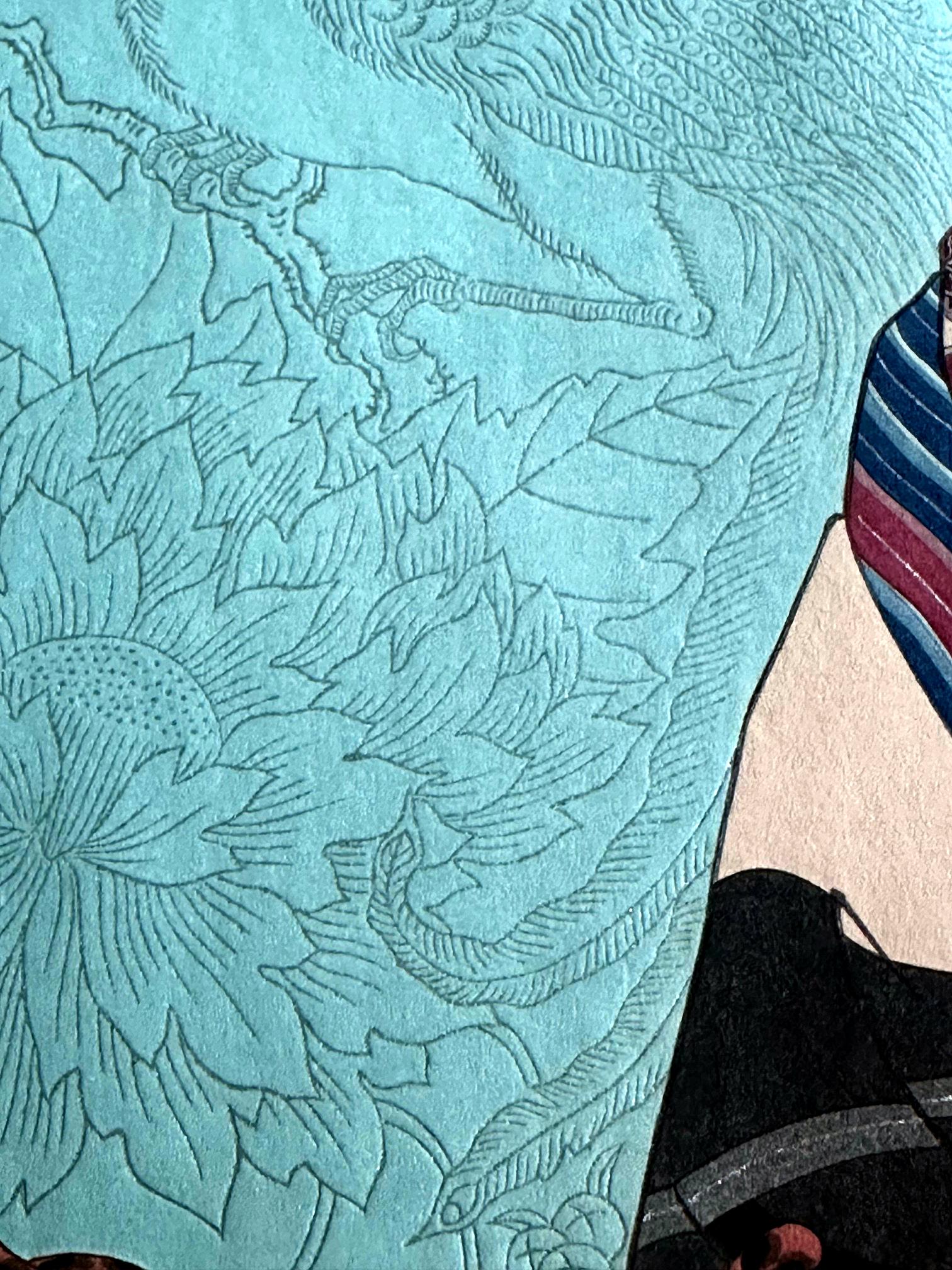 Japanese Woodblock Print Le Mandarin Aux Lunettes by Paul Jacoulet en vente 6