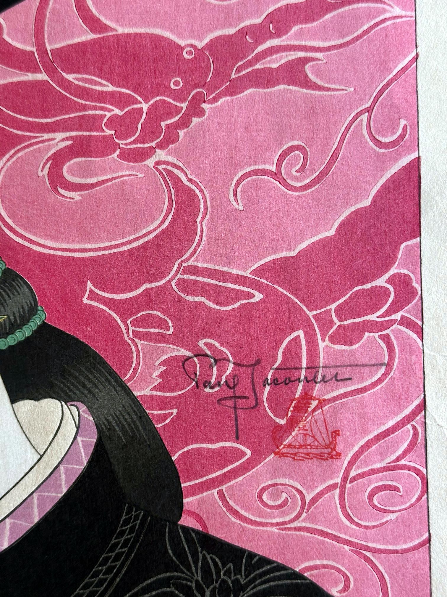 Japanese Woodblock Print Les Jades Chinoise by Paul Jacoulet en vente 1