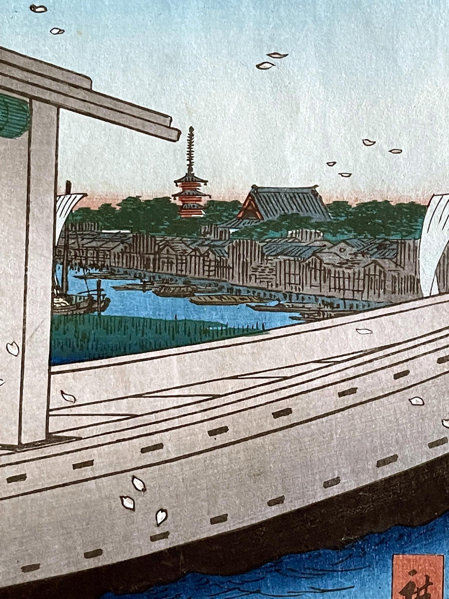 xilografía japonesa Cien vistas famosas de Edo de Utagawa Hiroshige en Bueno estado para la venta en Atlanta, GA