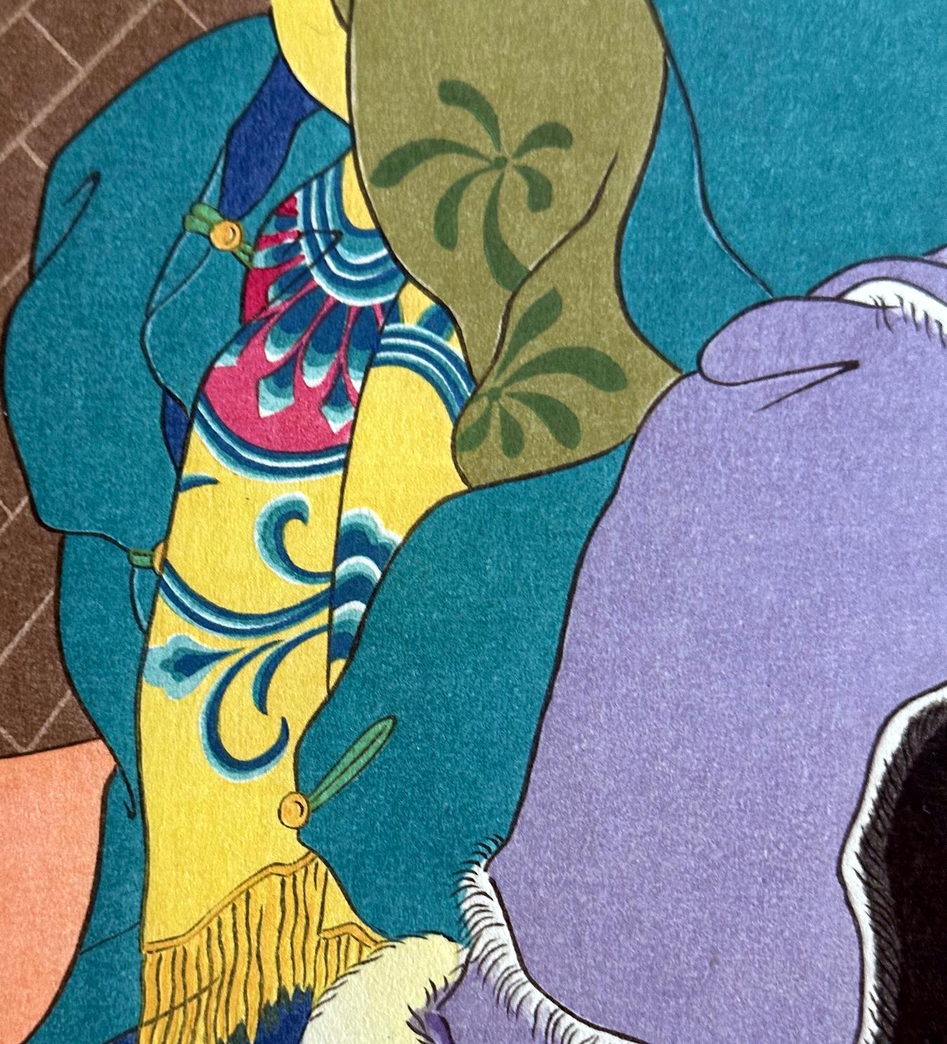 Gravure sur bois japonaise Une Histoire Tres Drole par Paul Jacoulet en vente 5
