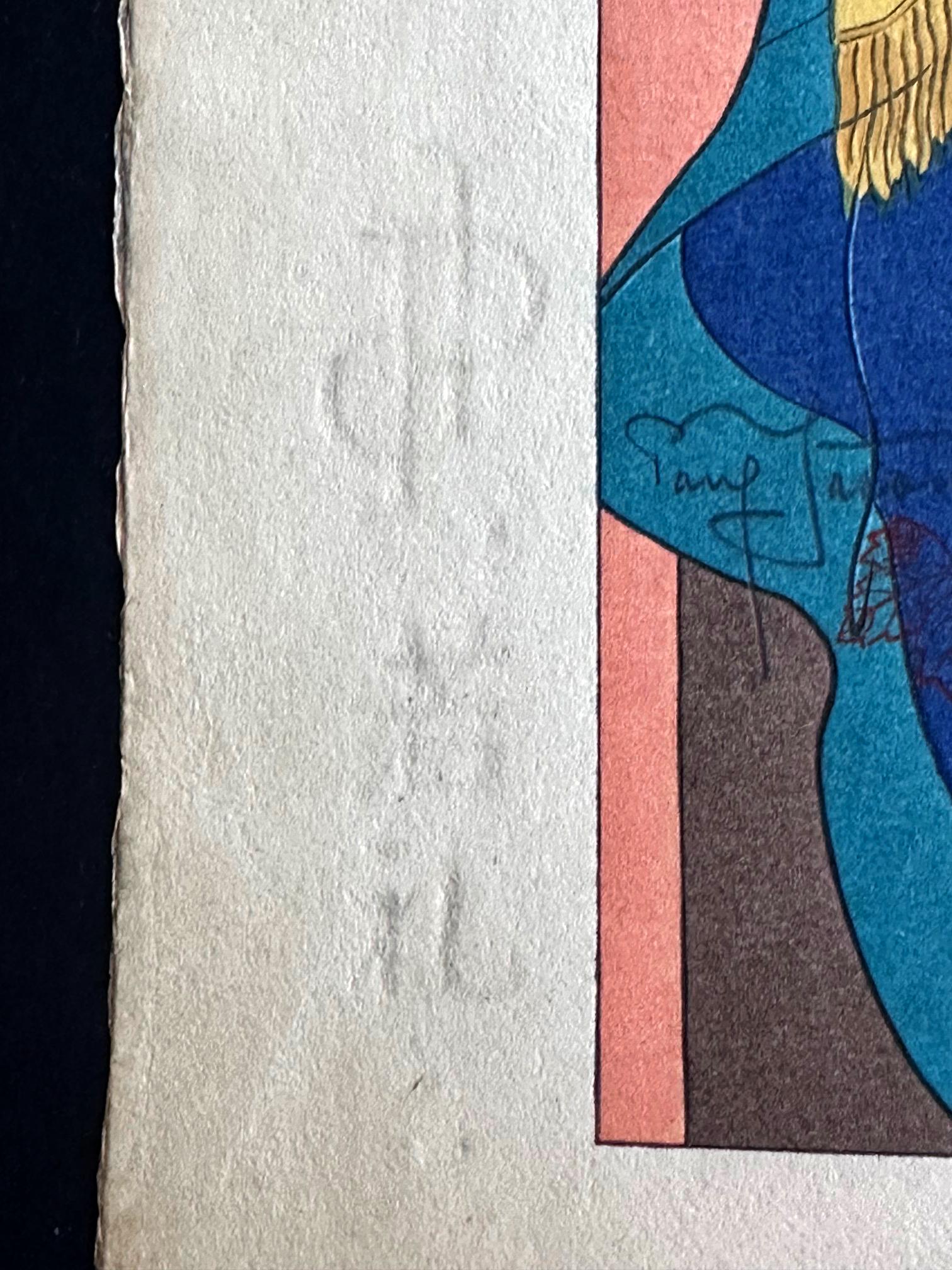 Gravure sur bois japonaise Une Histoire Tres Drole par Paul Jacoulet en vente 7