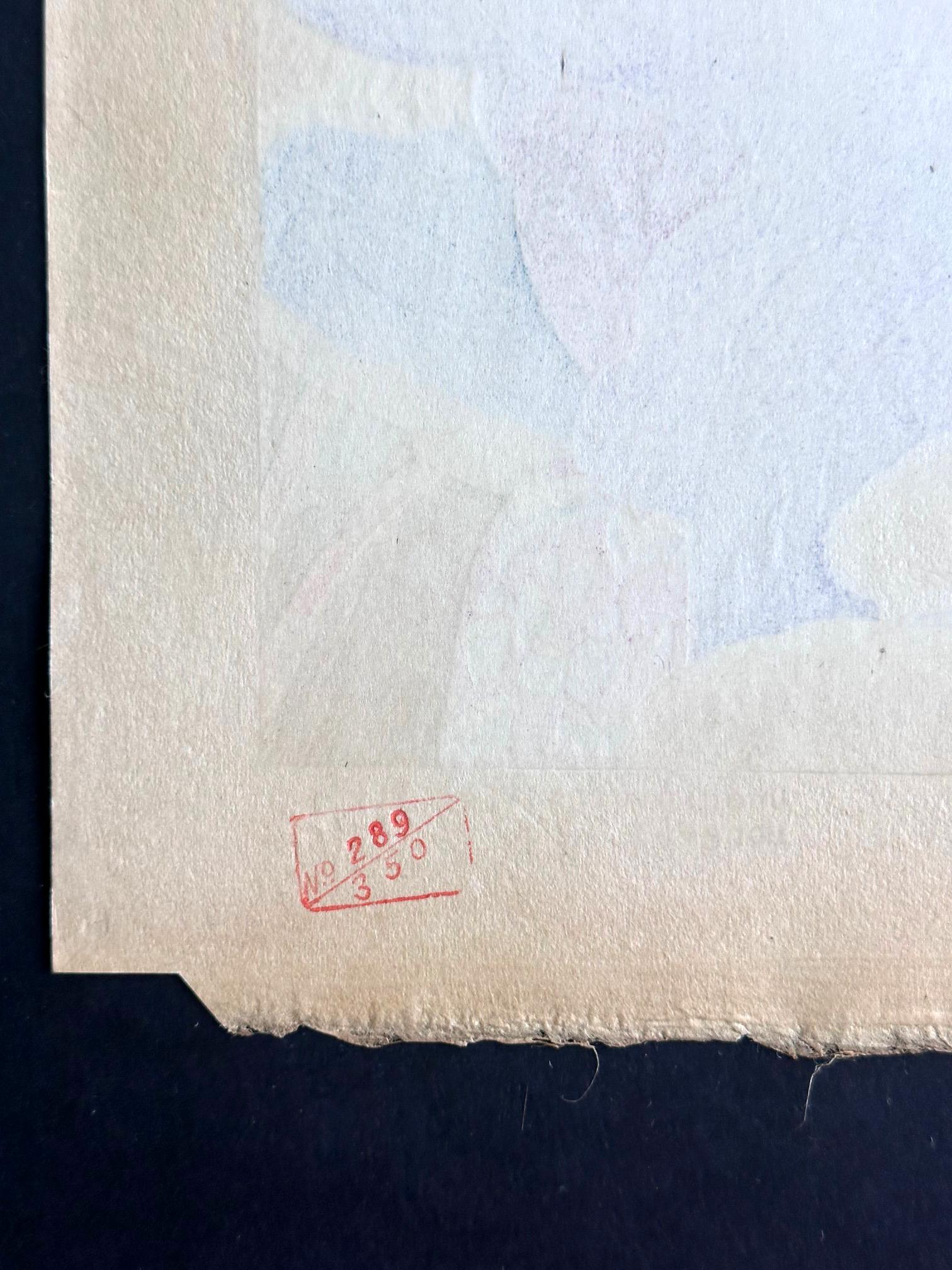Gravure sur bois japonaise Une Histoire Tres Drole par Paul Jacoulet en vente 8