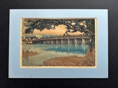 Impresión xilográfica japonesa Yoshida Hiroshi Puente de Seta