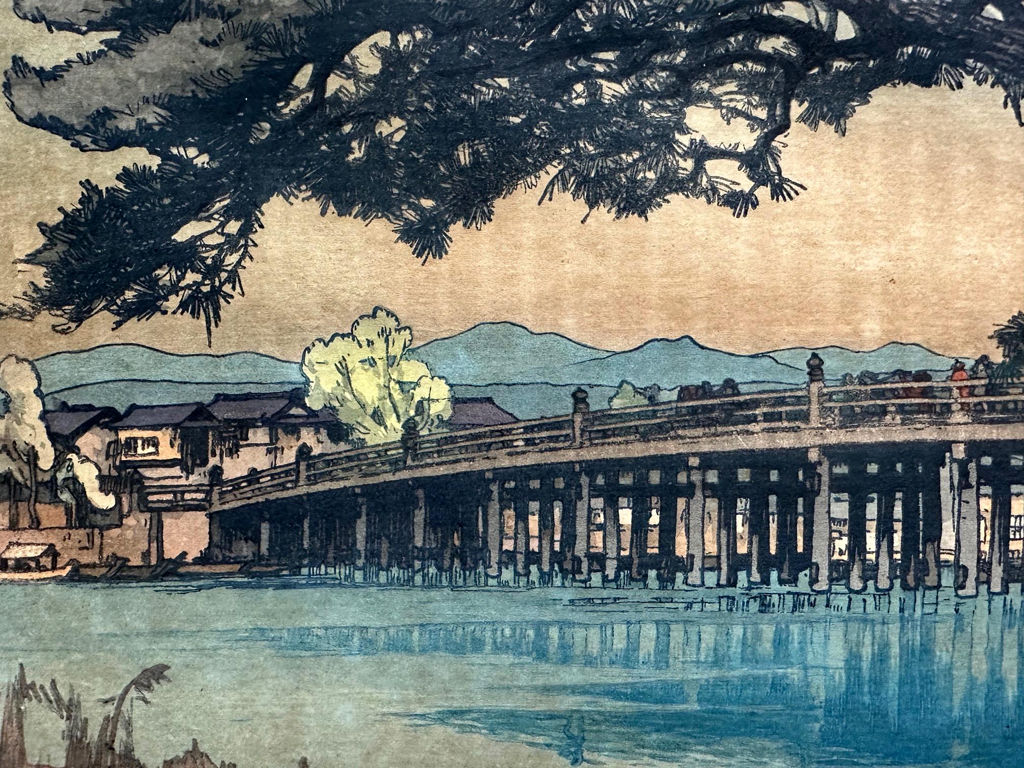 Japanese Woodblock Print Yoshida Hiroshi Seta Bridge 1