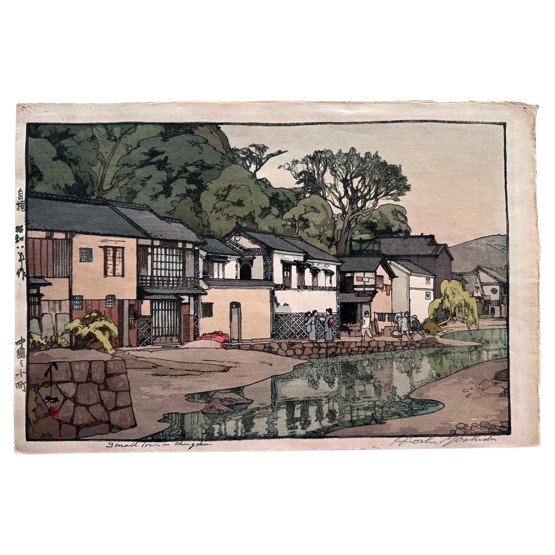 Japanische kleine Stadt Yoshida Hiroshi mit Holzschnittdruck in China