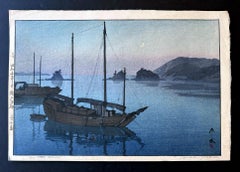 Grabado xilográfico japonés Yoshida Hiroshi Tres pequeñas islas