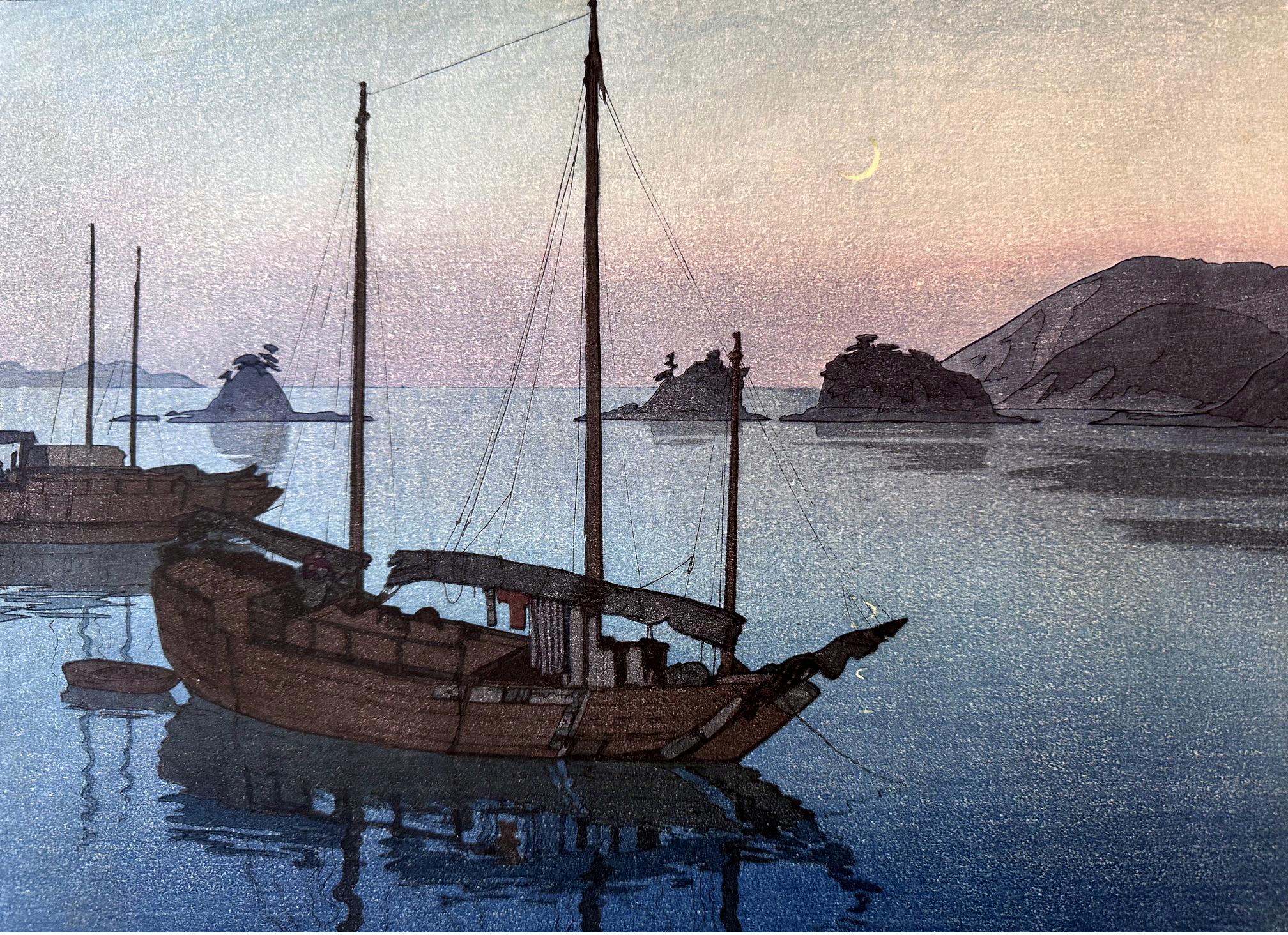 Giapponese Stampa su legno giapponese Yoshida Hiroshi Yoshida Tre piccole isole