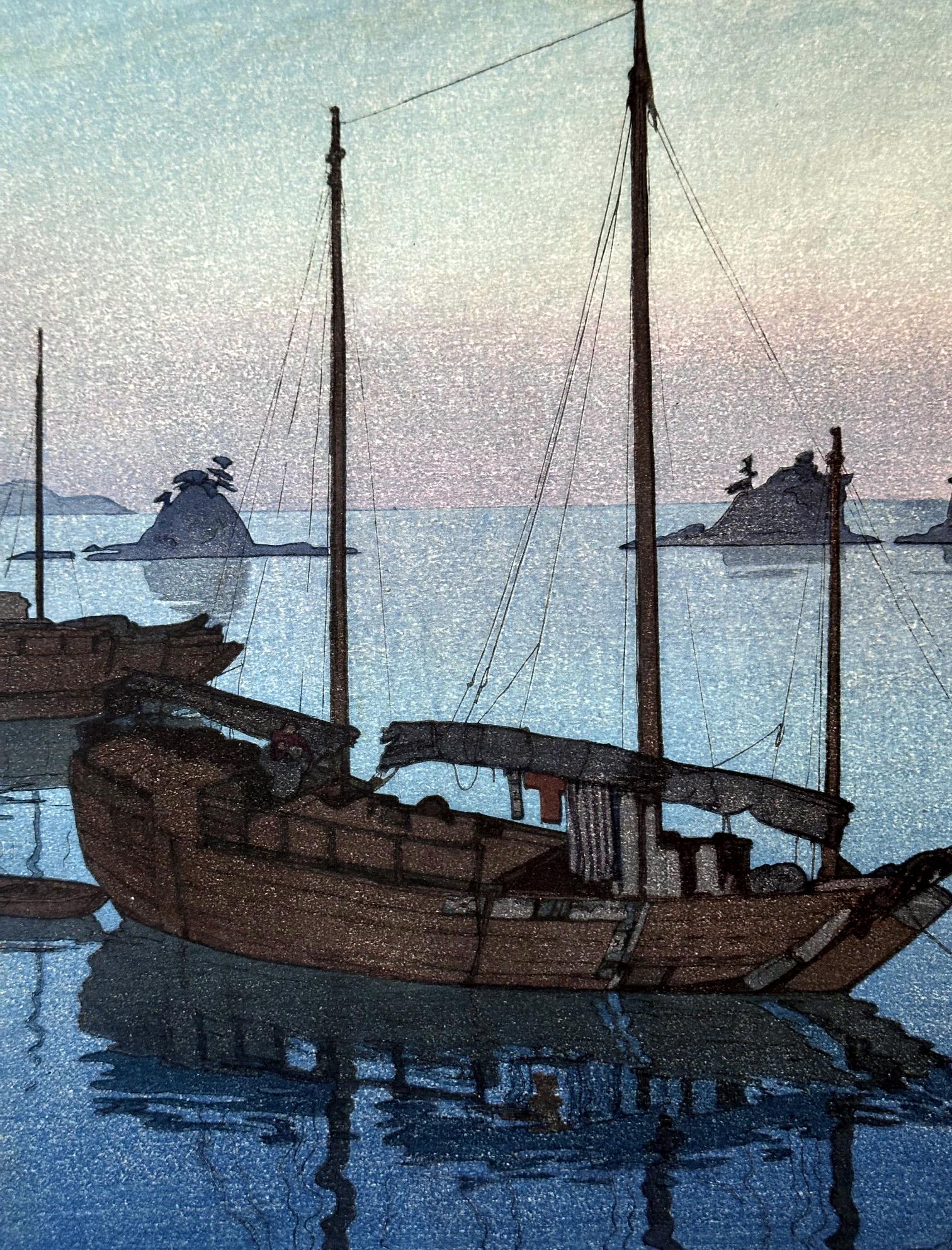Stampa su legno giapponese Yoshida Hiroshi Yoshida Tre piccole isole In condizioni buone a Atlanta, GA