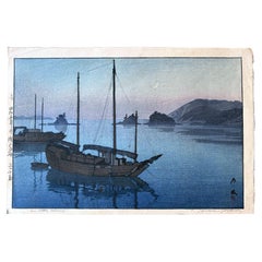 Japanischer Holzschnitt mit japanischem Holzschnitt Yoshida Hiroshi Drei kleine Inseln