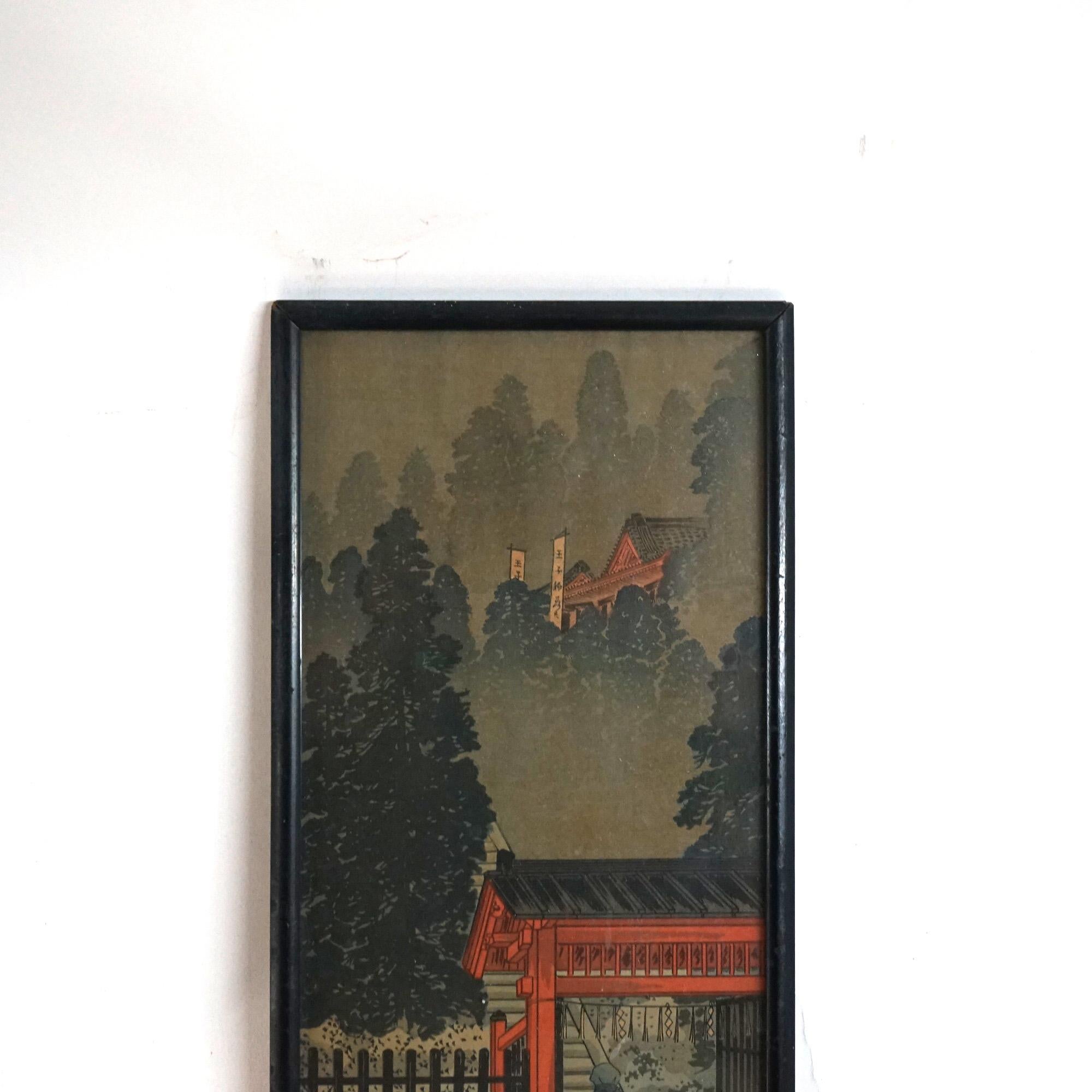 Japanese Woodblock Prints by Utagawa Hiroshige and Hiroaki Takahashi 20thC For Sale 7