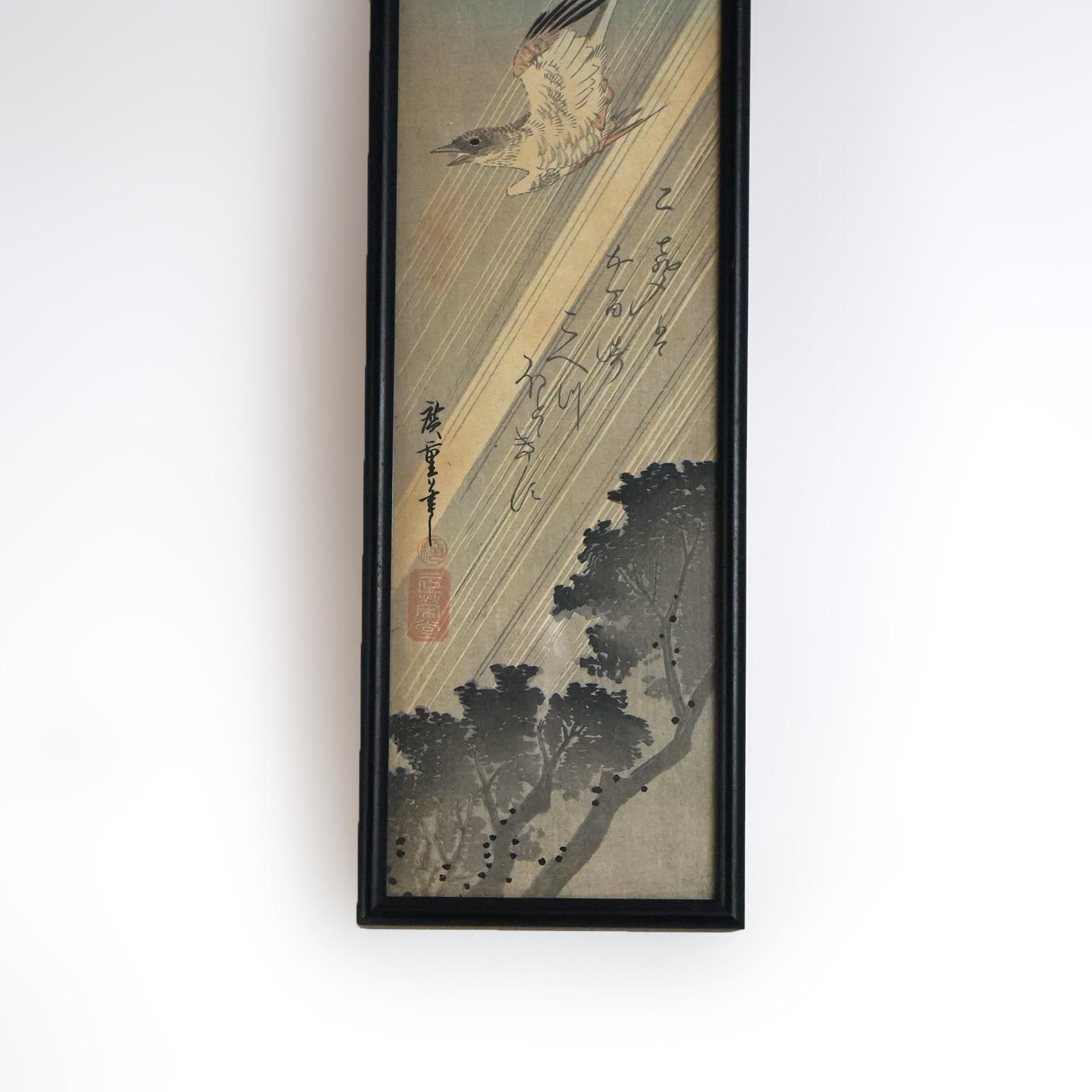 Japanese Woodblock Prints by Utagawa Hiroshige and Hiroaki Takahashi 20thC In Good Condition For Sale In Big Flats, NY