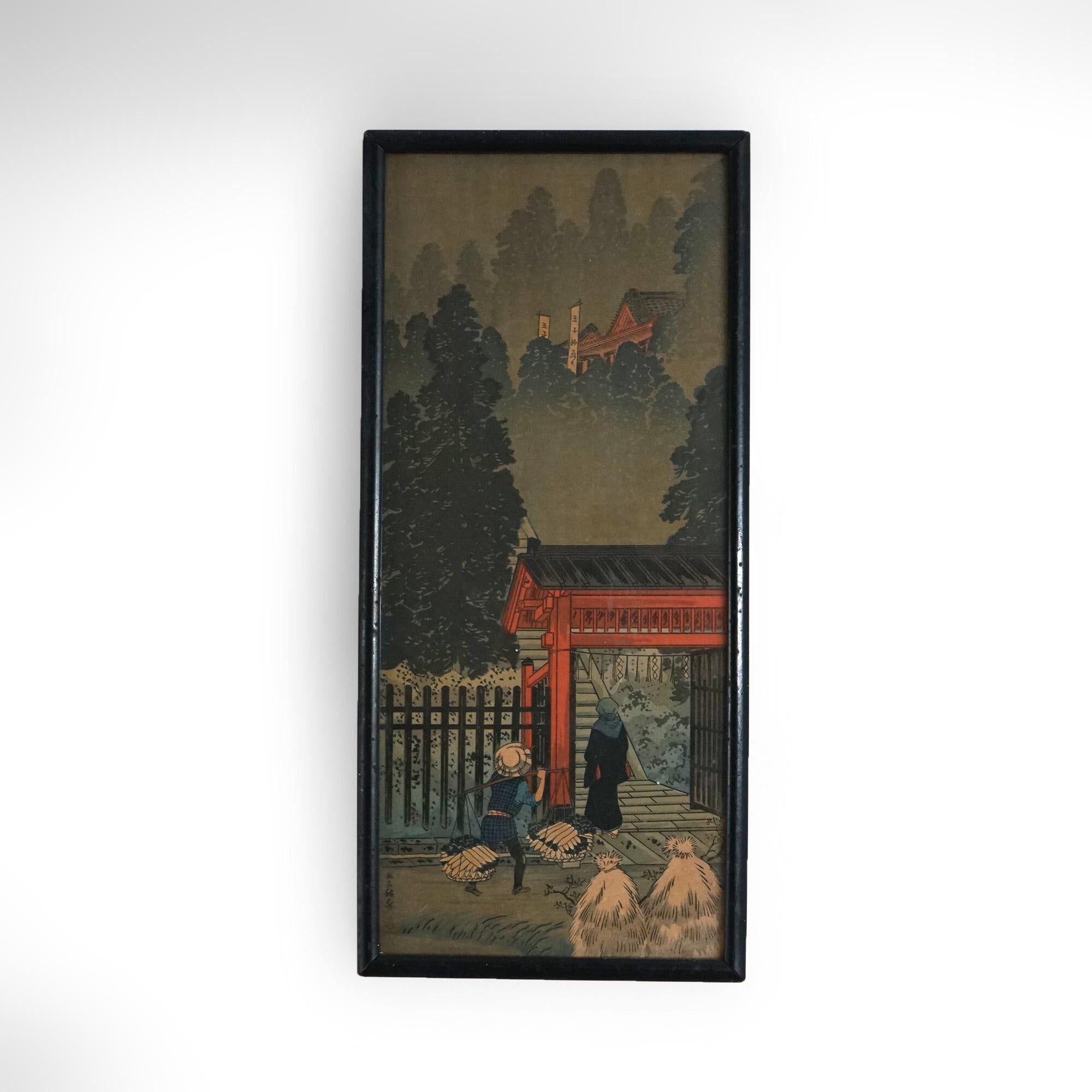 Japanese Woodblock Prints by Utagawa Hiroshige and Hiroaki Takahashi 20thC For Sale 2