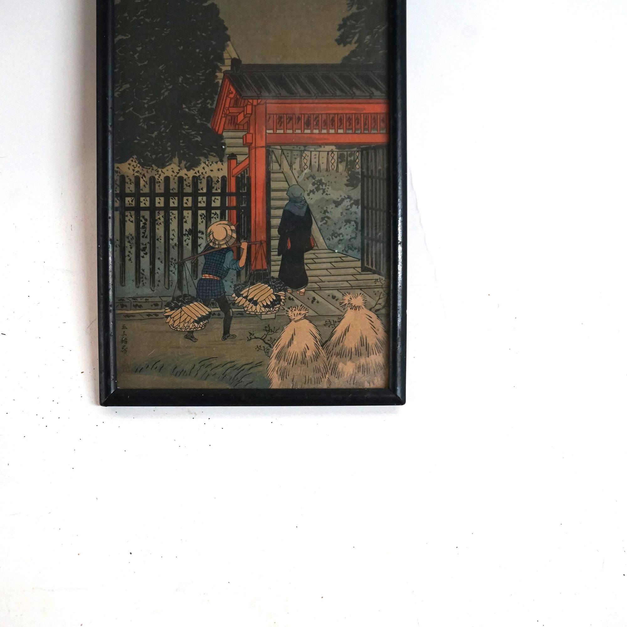 Japanese Woodblock Prints by Utagawa Hiroshige and Hiroaki Takahashi 20thC For Sale 3