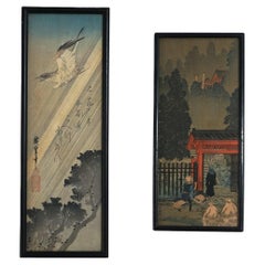 Vintage Japanese Woodblock Prints by Utagawa Hiroshige and Hiroaki Takahashi 20thC