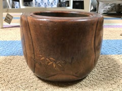 Japanese Wooden and Gilt Lacquer Bowl Lined in Copper