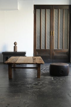 Japanese wooden antique stool / 1868-1920 / Meiji period / brazier