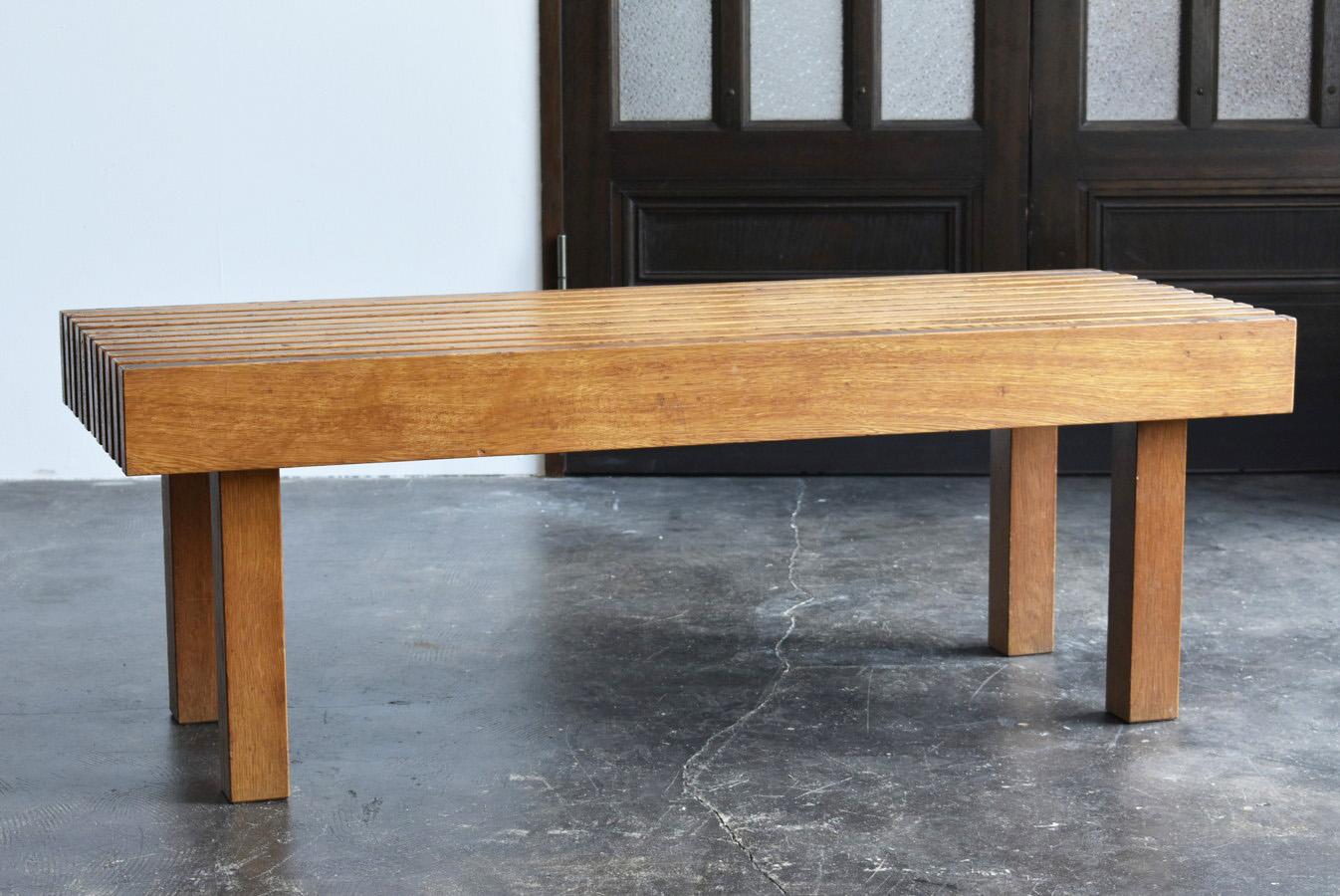 Japanese Wooden Bench/Design like Charlotte Perriand/Showa/1950-1980 7