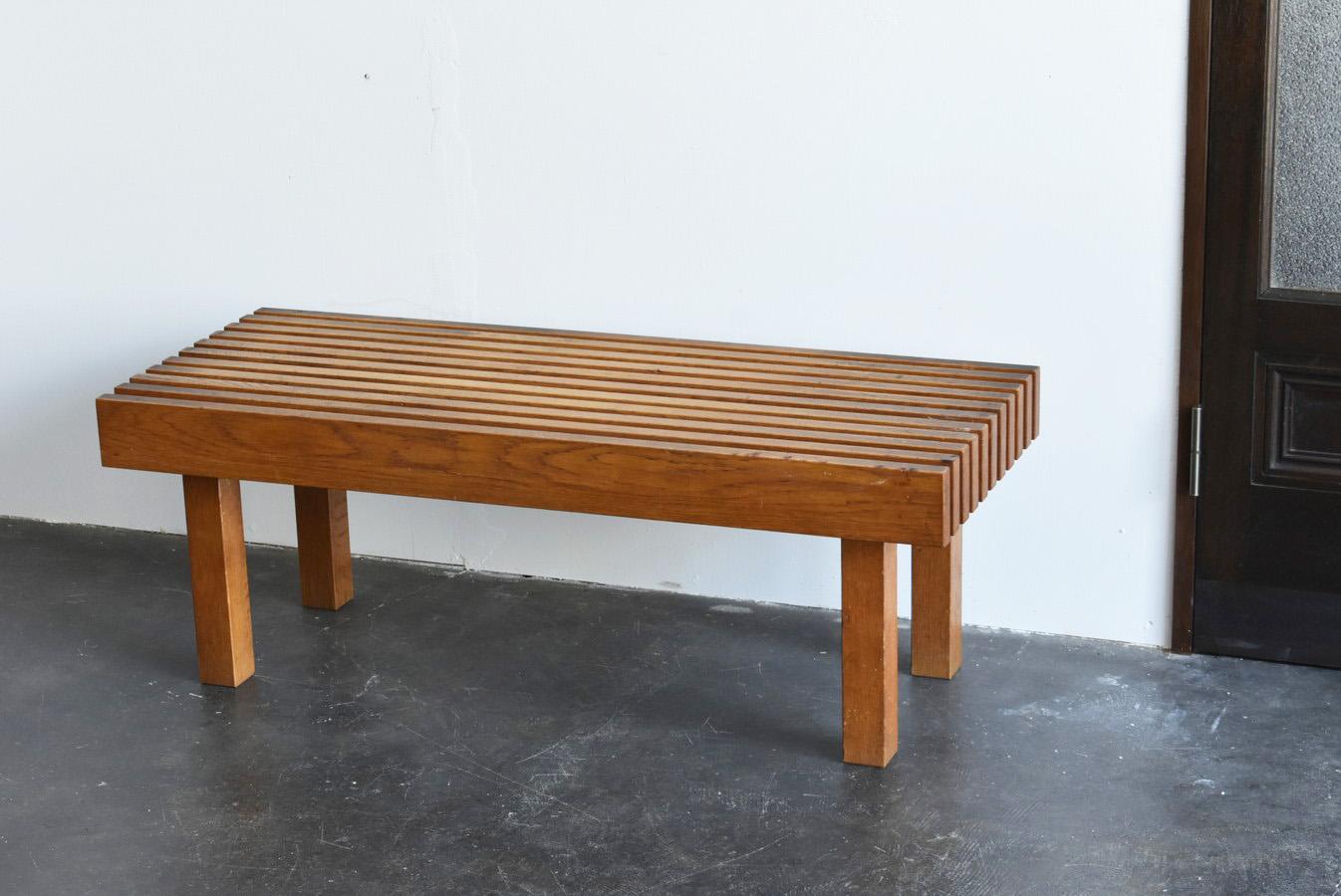 Woodwork Japanese Wooden Bench/Design like Charlotte Perriand/Showa/1950-1980