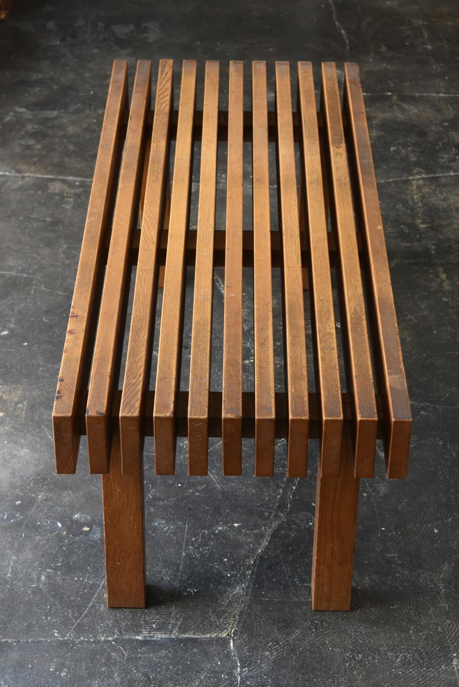 20th Century Japanese Wooden Bench/Design like Charlotte Perriand/Showa/1950-1980
