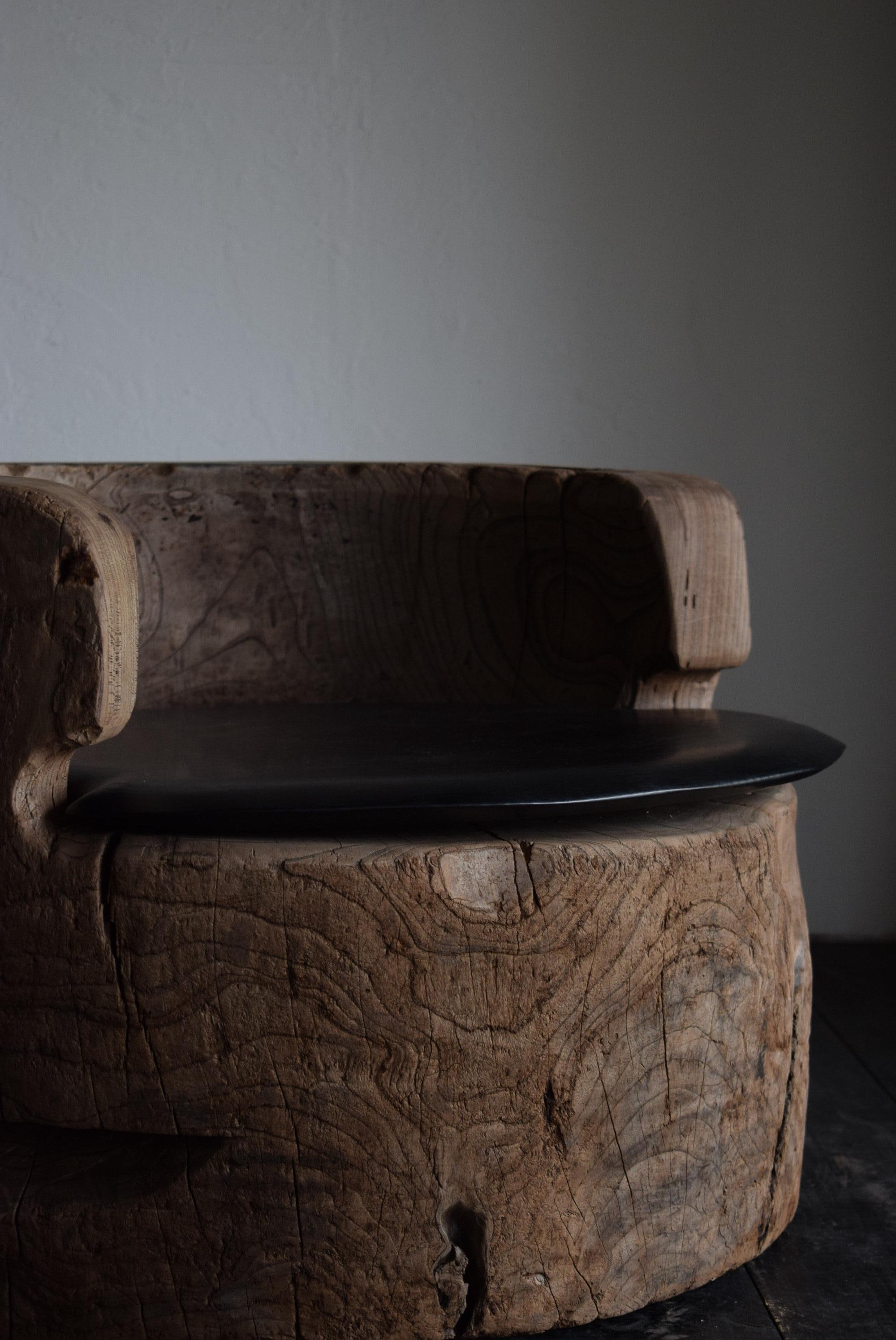 Japanese Wooden block chair /wabi-sabi chair / private chair / 1900s〜 5