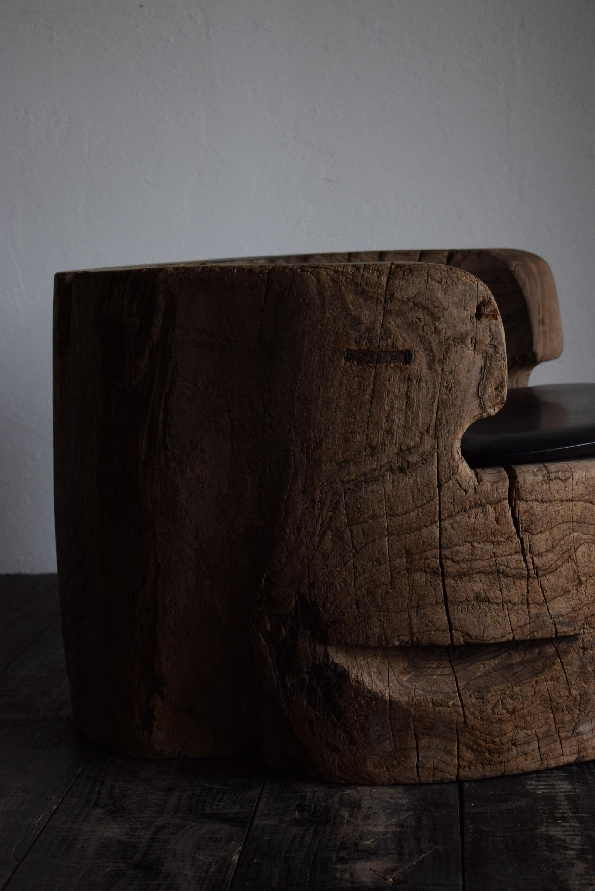 Japanese Wooden block chair /wabi-sabi chair / private chair / 1900s〜 7