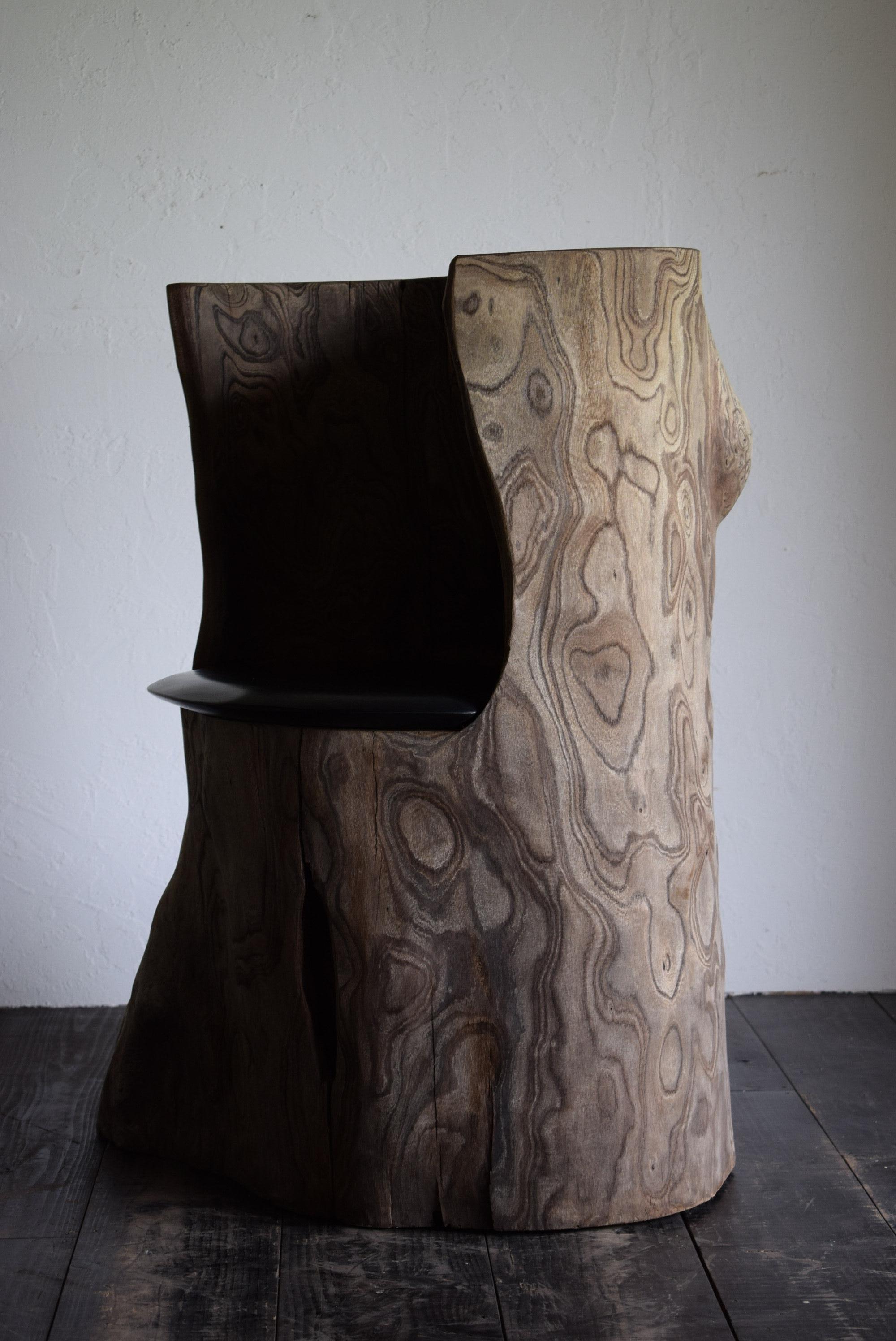 Japanese Wooden block chair /wabi-sabi chair / private chair / 1900s〜  In Good Condition In Sammu-shi, Chiba