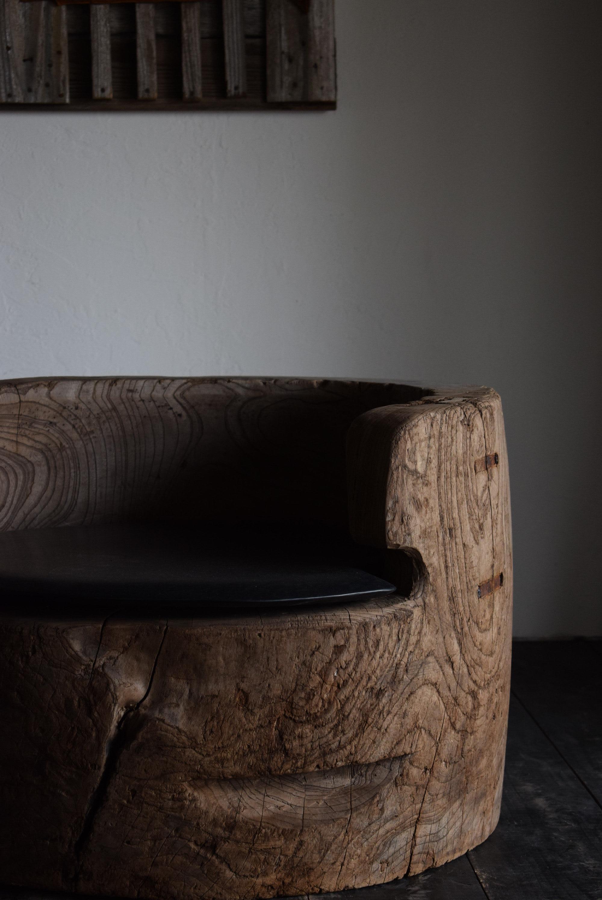 20th Century Japanese Wooden block chair /wabi-sabi chair / private chair / 1900s〜