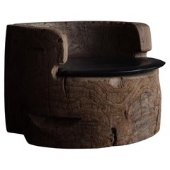 Japanese Wooden block chair /wabi-sabi chair / private chair / 1900s〜