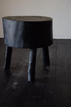Japanese Wooden Block Stool / Side Table Wabi Sabi