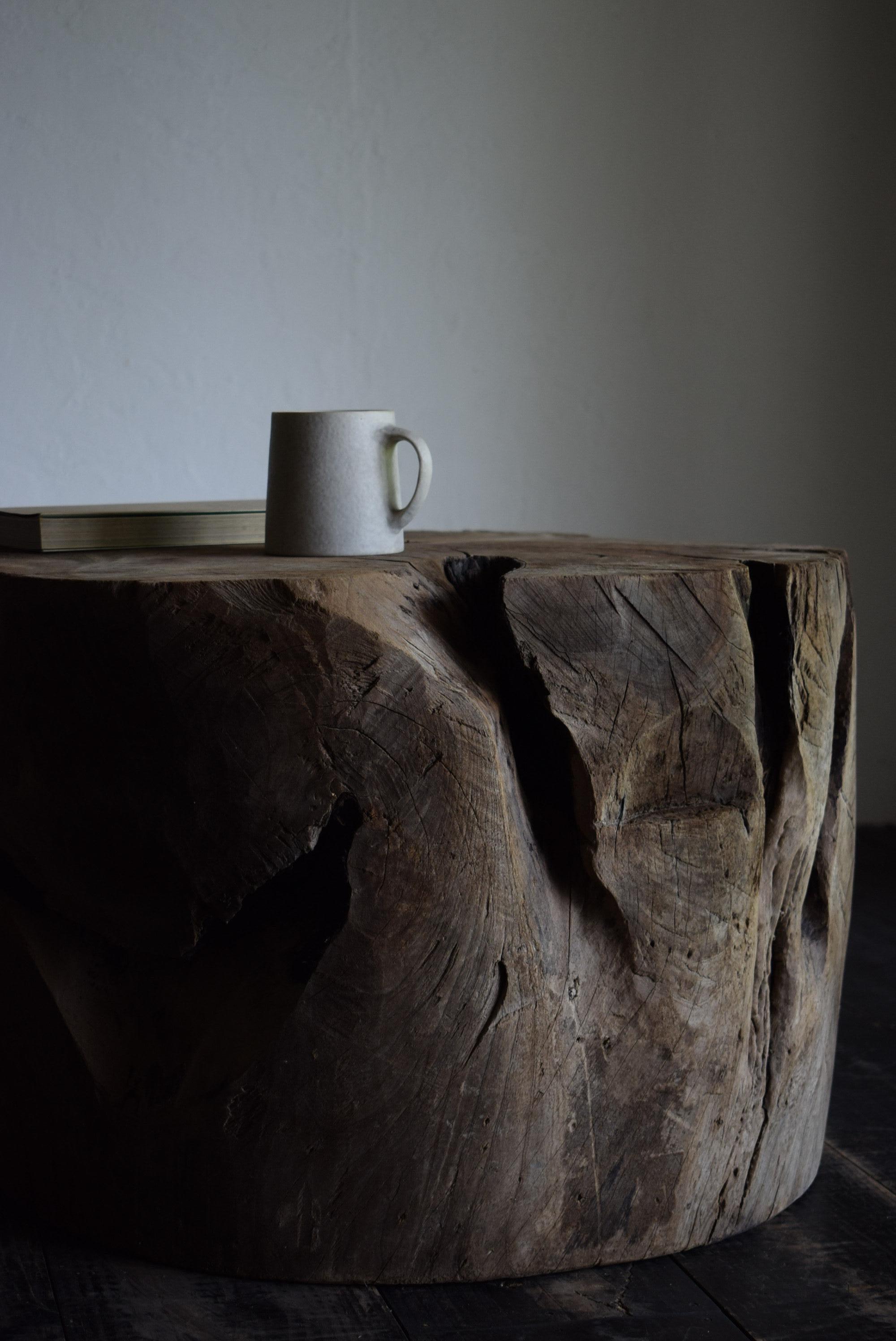 Japanese Wooden block table /wabi-sabi coffee table/1900s- For Sale 5