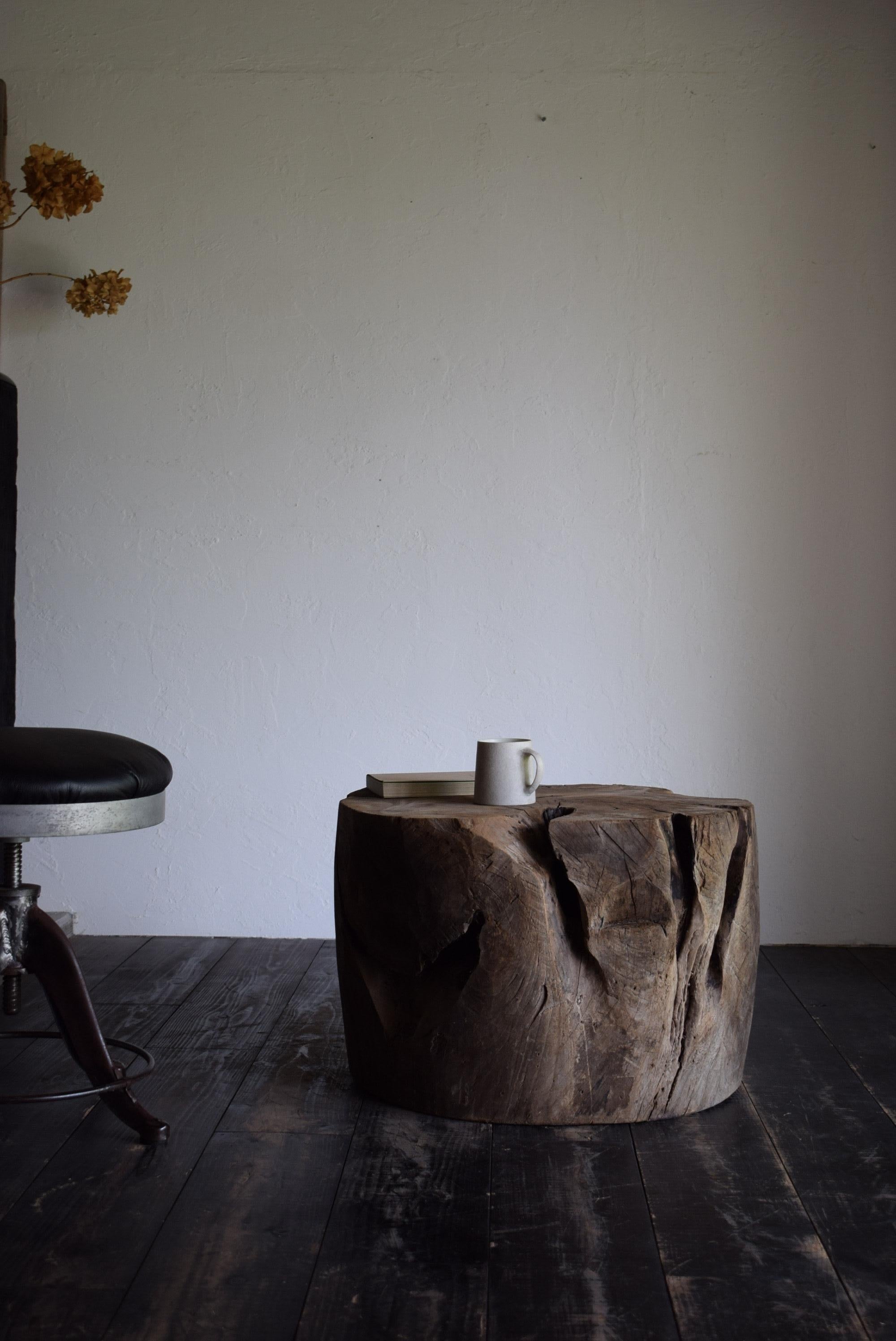Japanese Wooden block table /wabi-sabi coffee table/1900s- For Sale 8