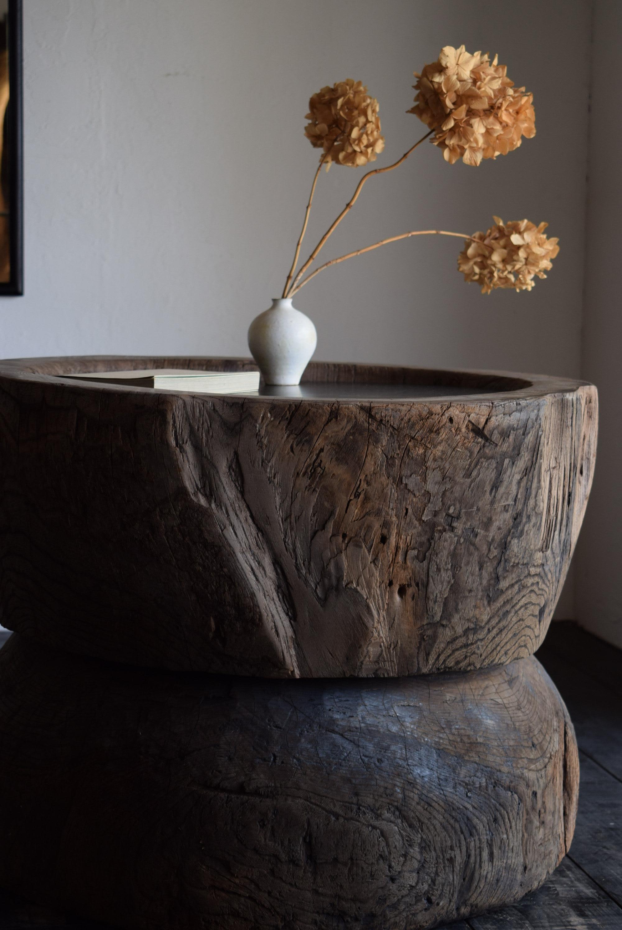 Japanischer Holzblocktisch /Wabi-Sabi Couchtisch/1900er〜 11