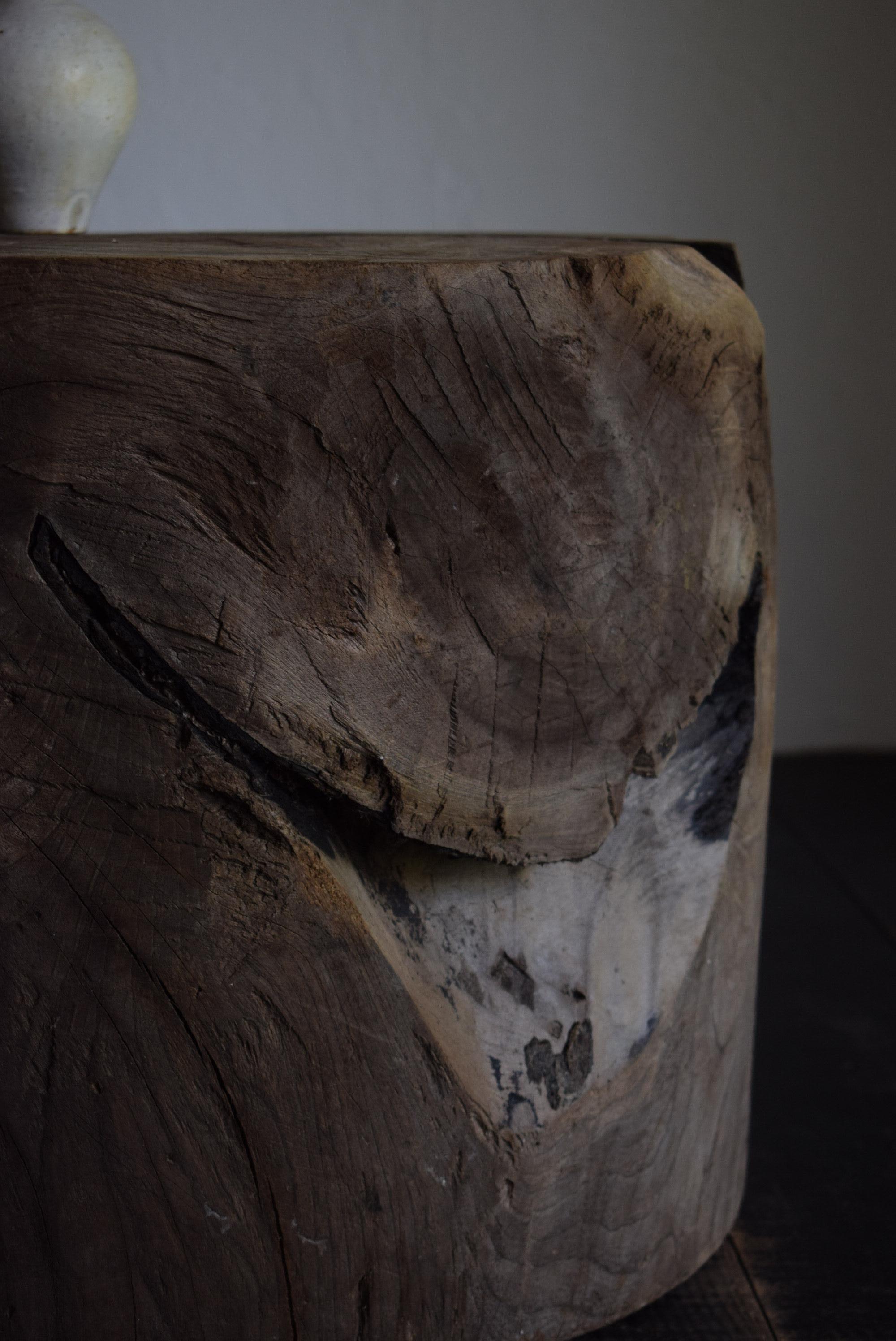 Japanese Wooden block table /wabi-sabi coffee table/1900s- For Sale 10
