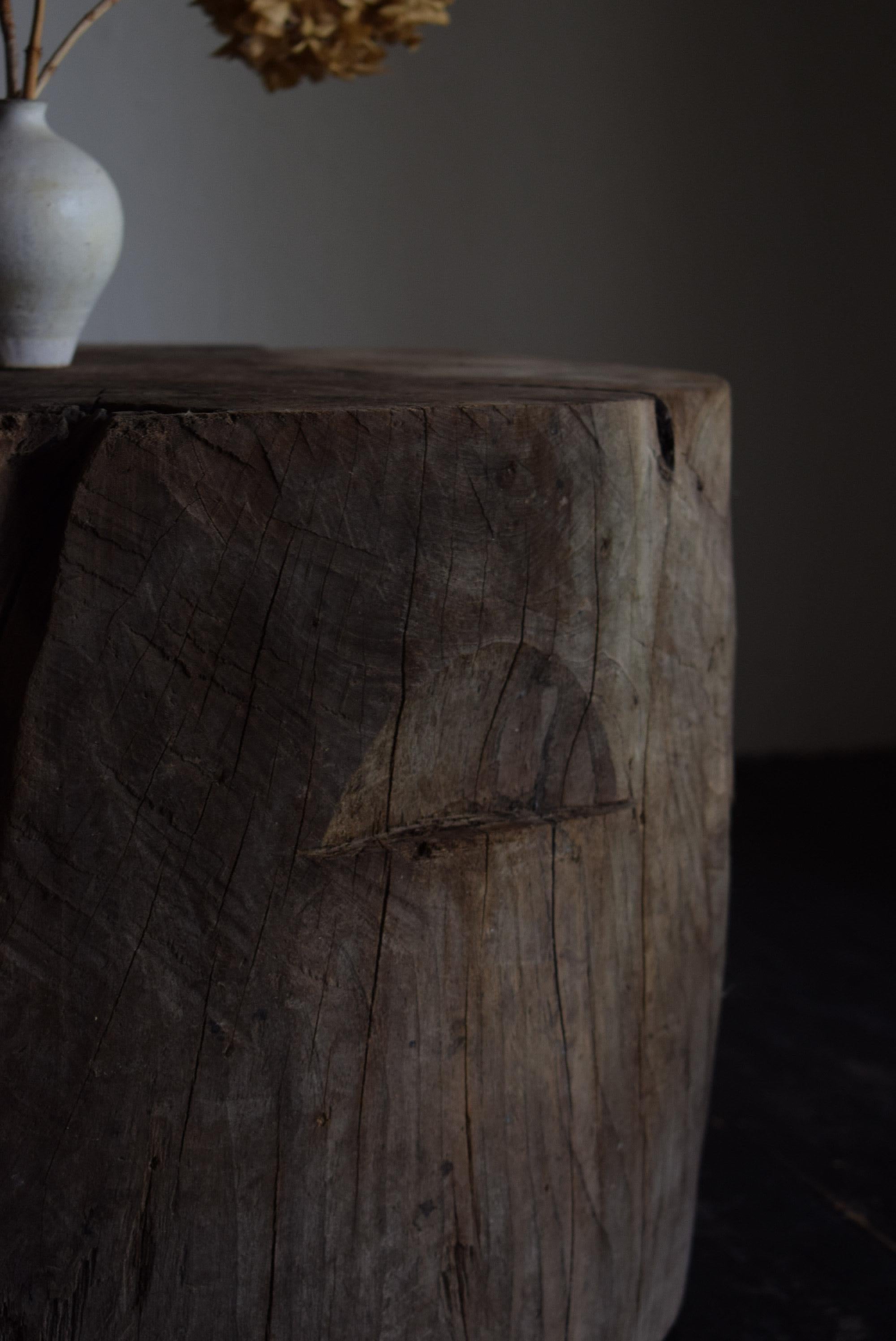 Japanese Wooden block table /wabi-sabi coffee table/1900s- For Sale 11