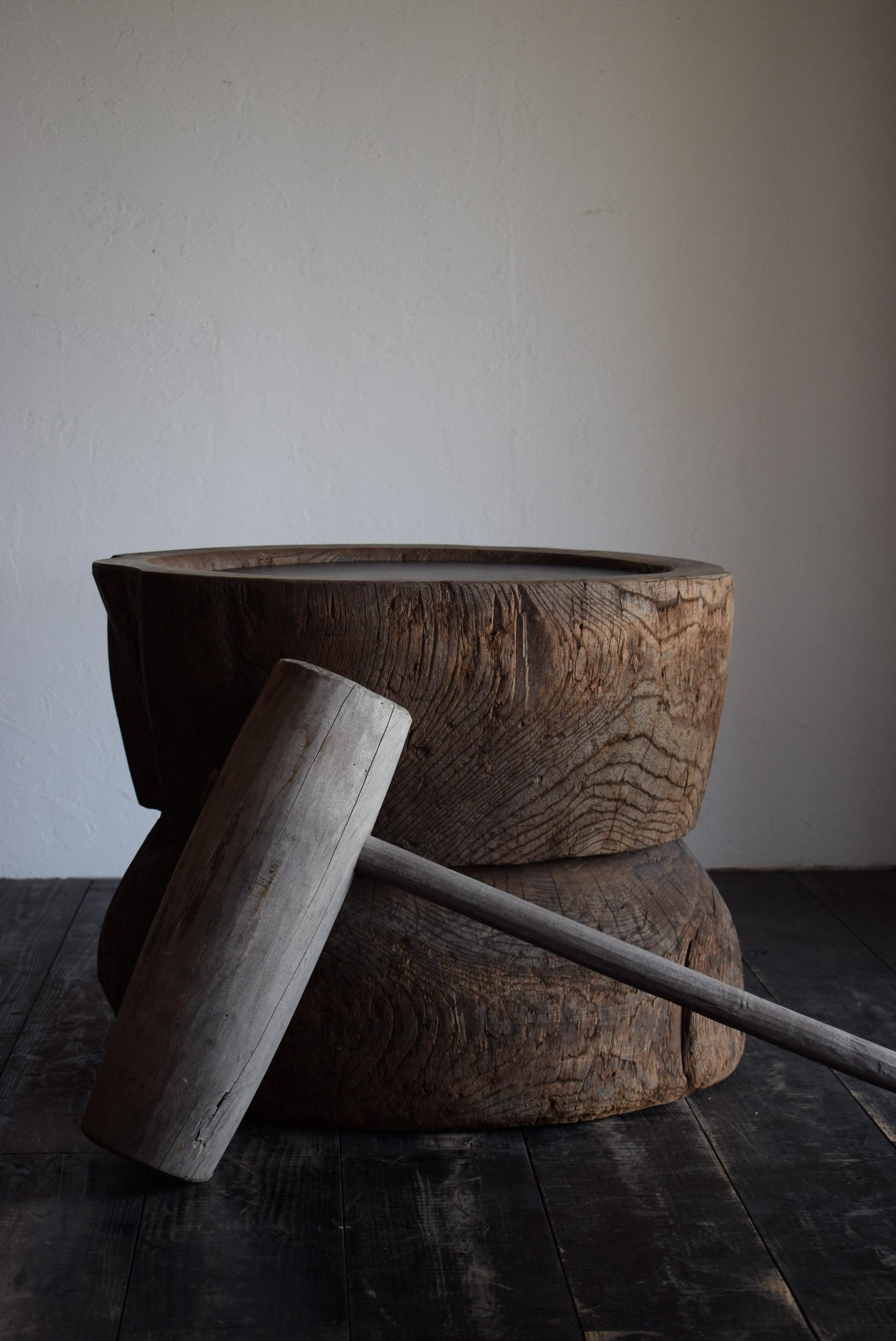 Japanischer Holzblocktisch /Wabi-Sabi Couchtisch/1900er〜 15