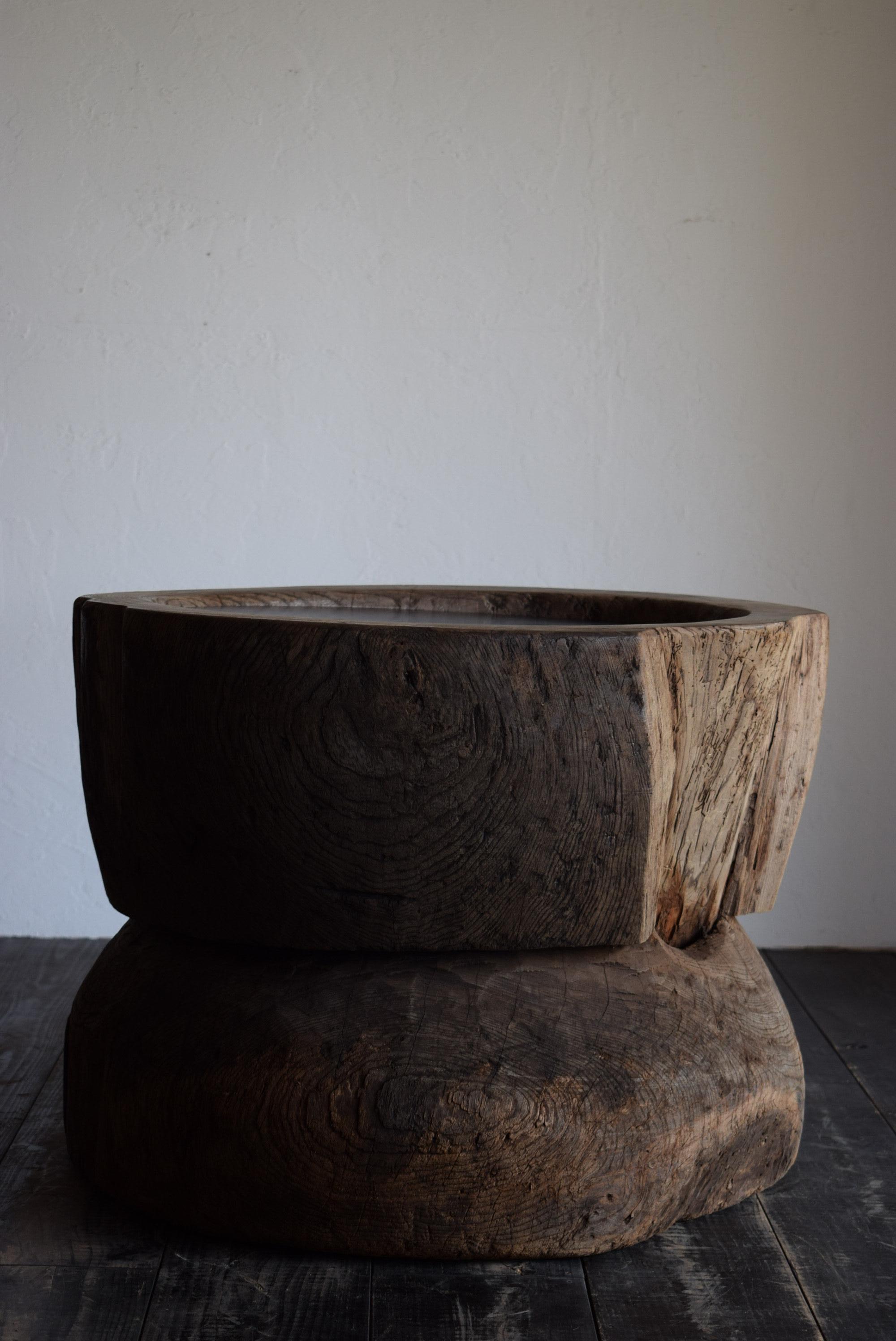 Japanischer Holzblocktisch /Wabi-Sabi Couchtisch/1900er〜 1
