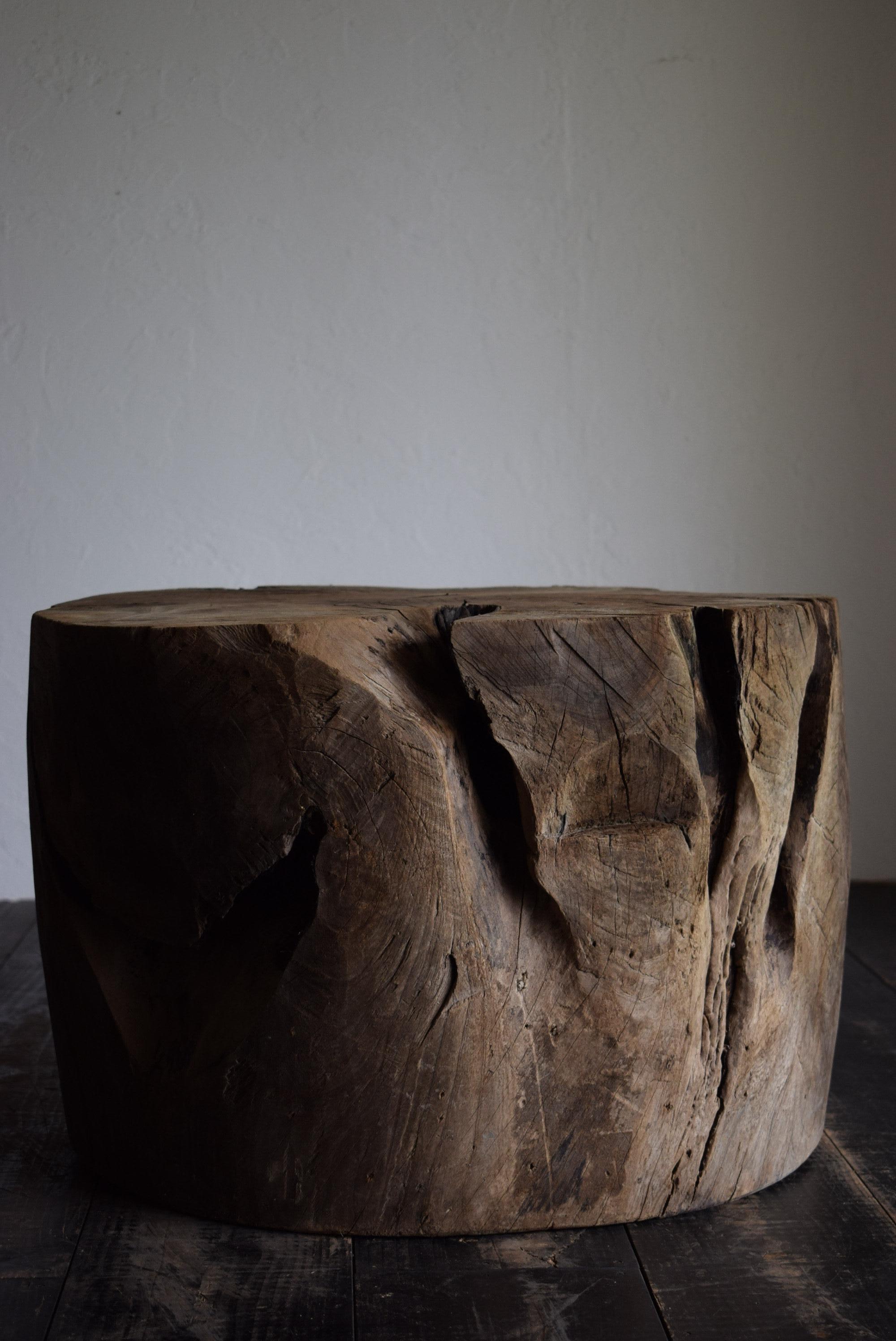 20th Century Japanese Wooden block table /wabi-sabi coffee table/1900s- For Sale