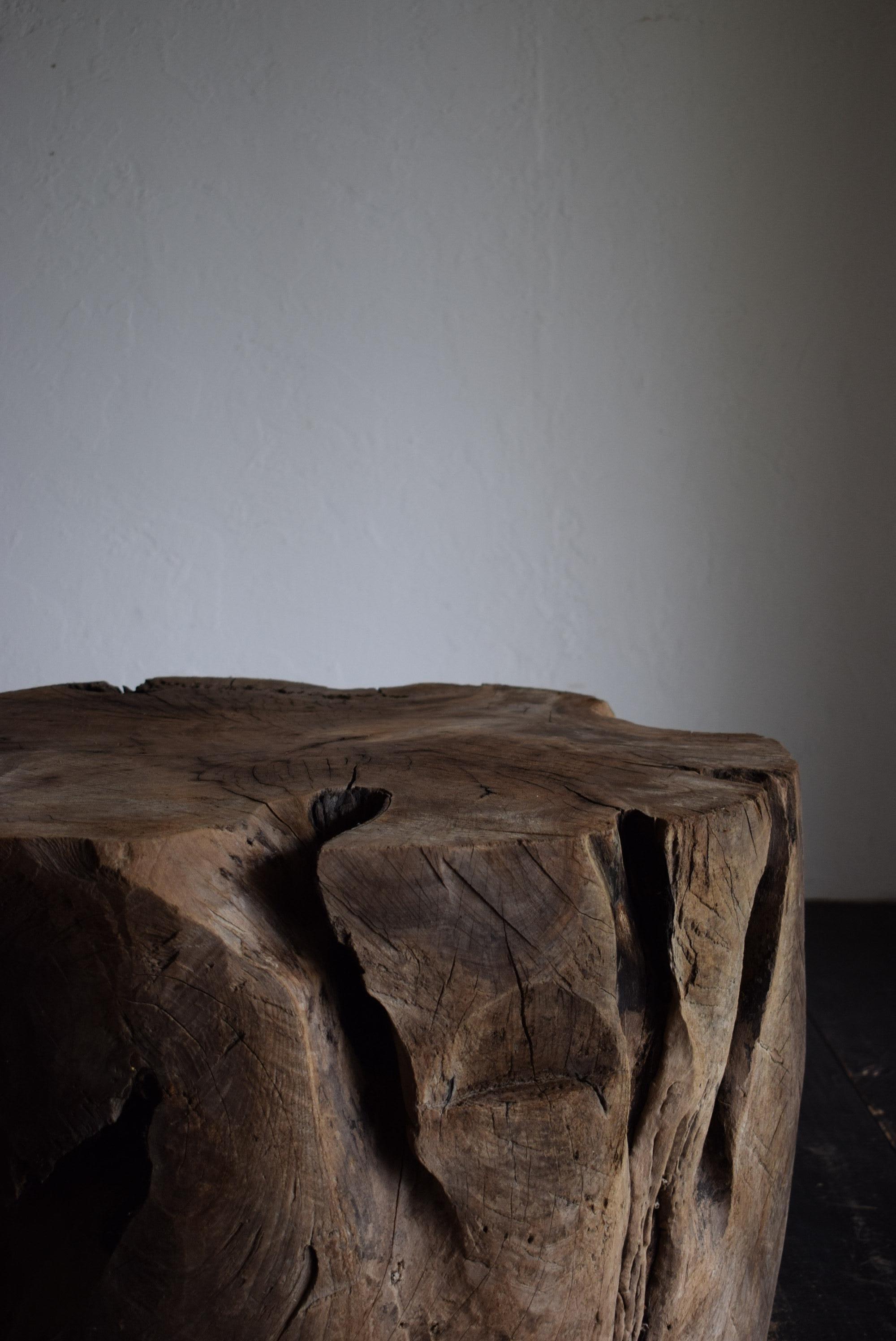 Japanese Wooden block table /wabi-sabi coffee table/1900s- For Sale 1