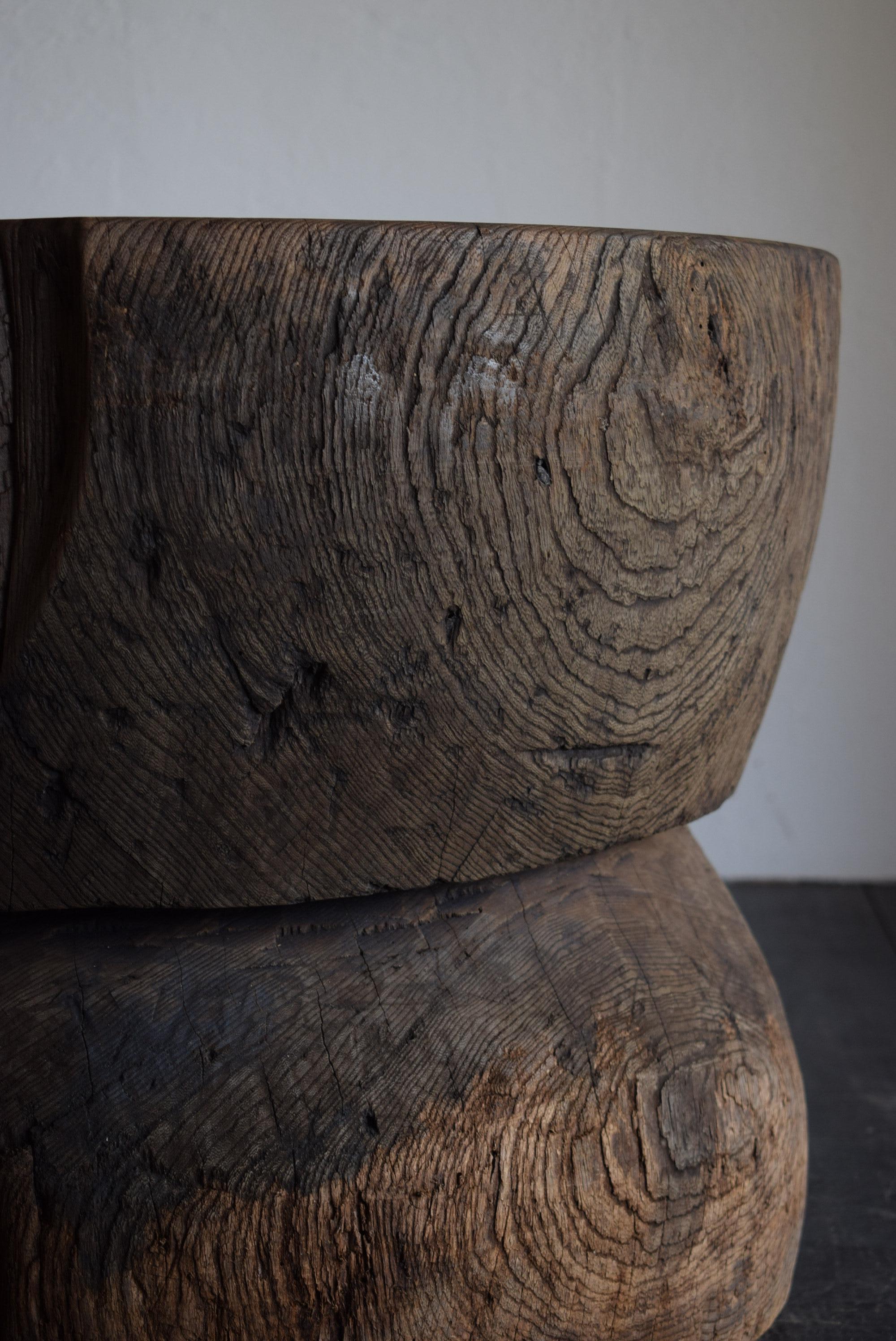 Japanischer Holzblocktisch /Wabi-Sabi Couchtisch/1900er〜 4