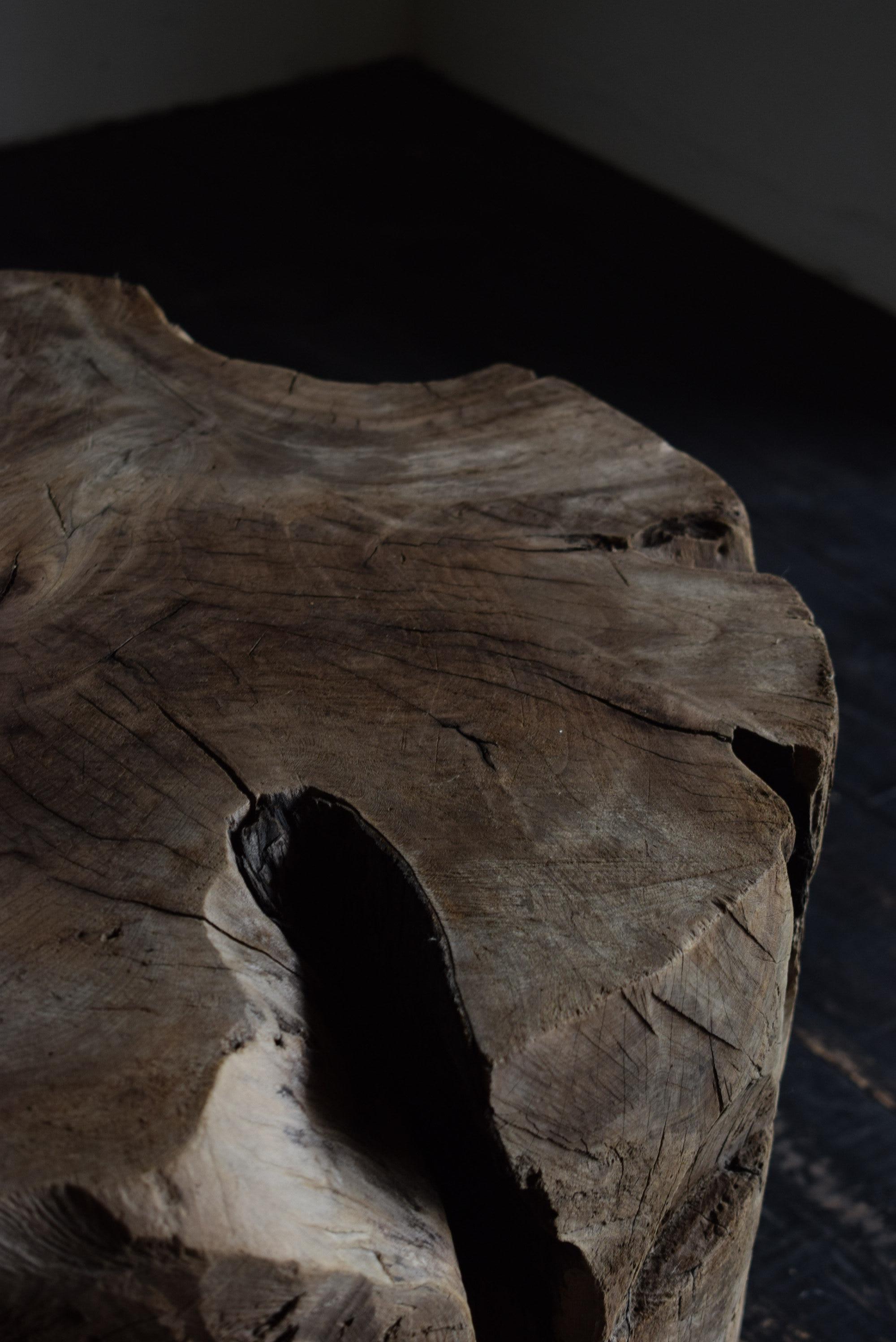 Japanese Wooden block table /wabi-sabi coffee table/1900s- For Sale 3