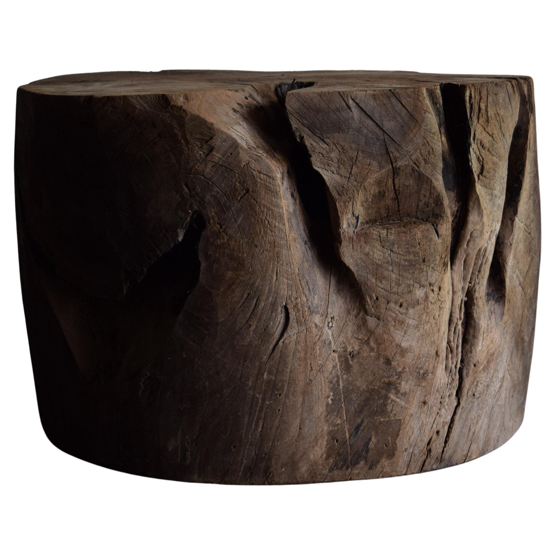 Japanese Wooden block table /wabi-sabi coffee table/1900s- For Sale