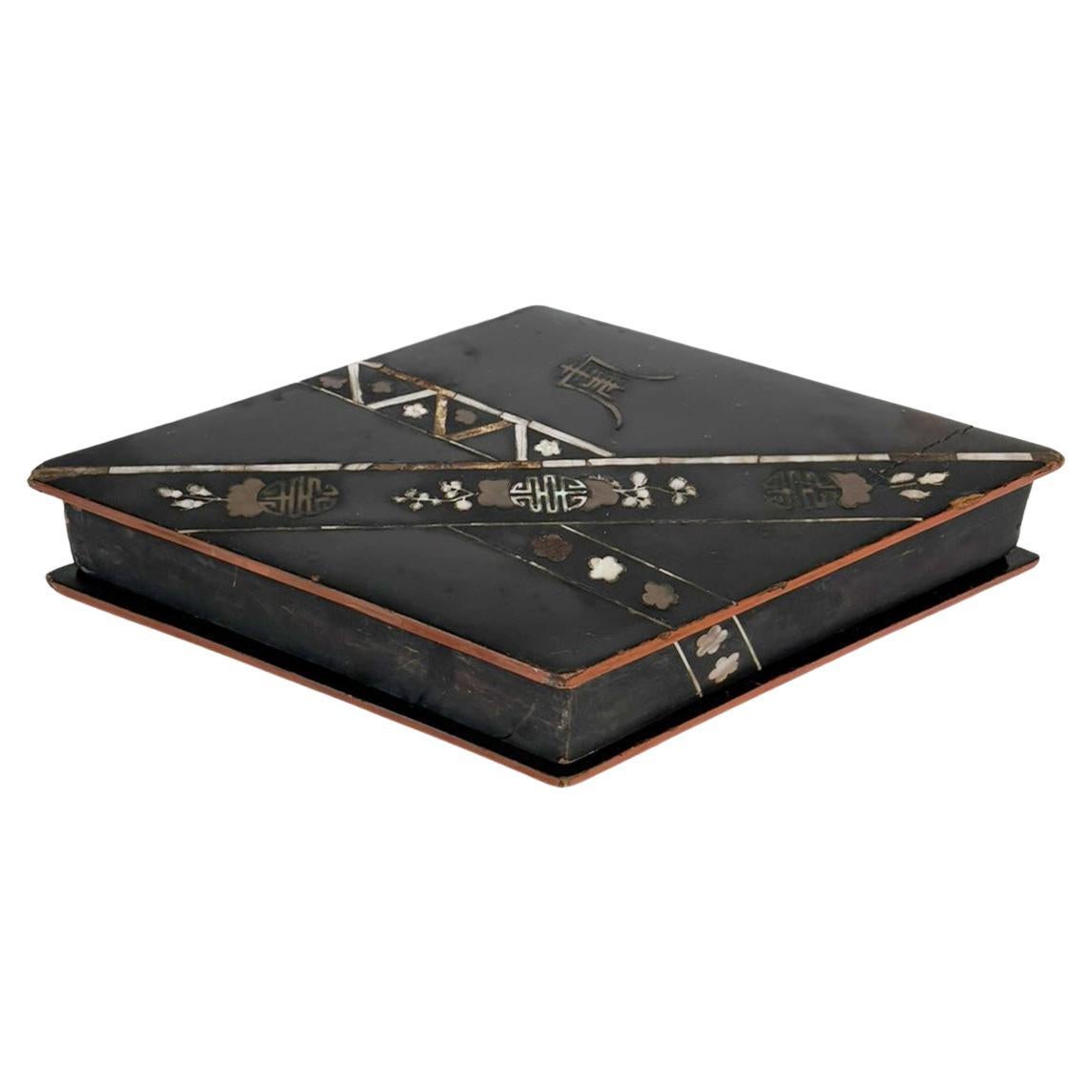 Japanese wooden box, 19th century, Japan For Sale